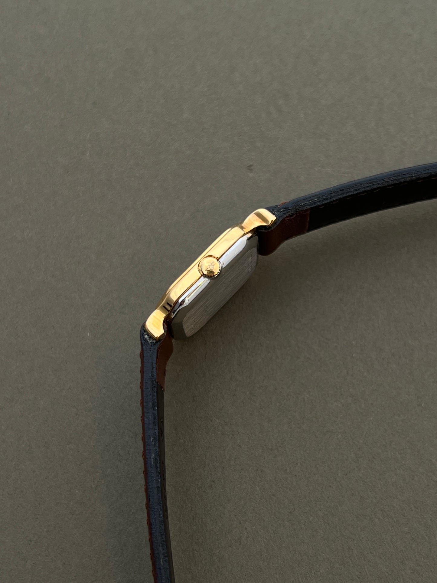 Longines Ladies Gold Cushion Watch with Stardust Wine Dial