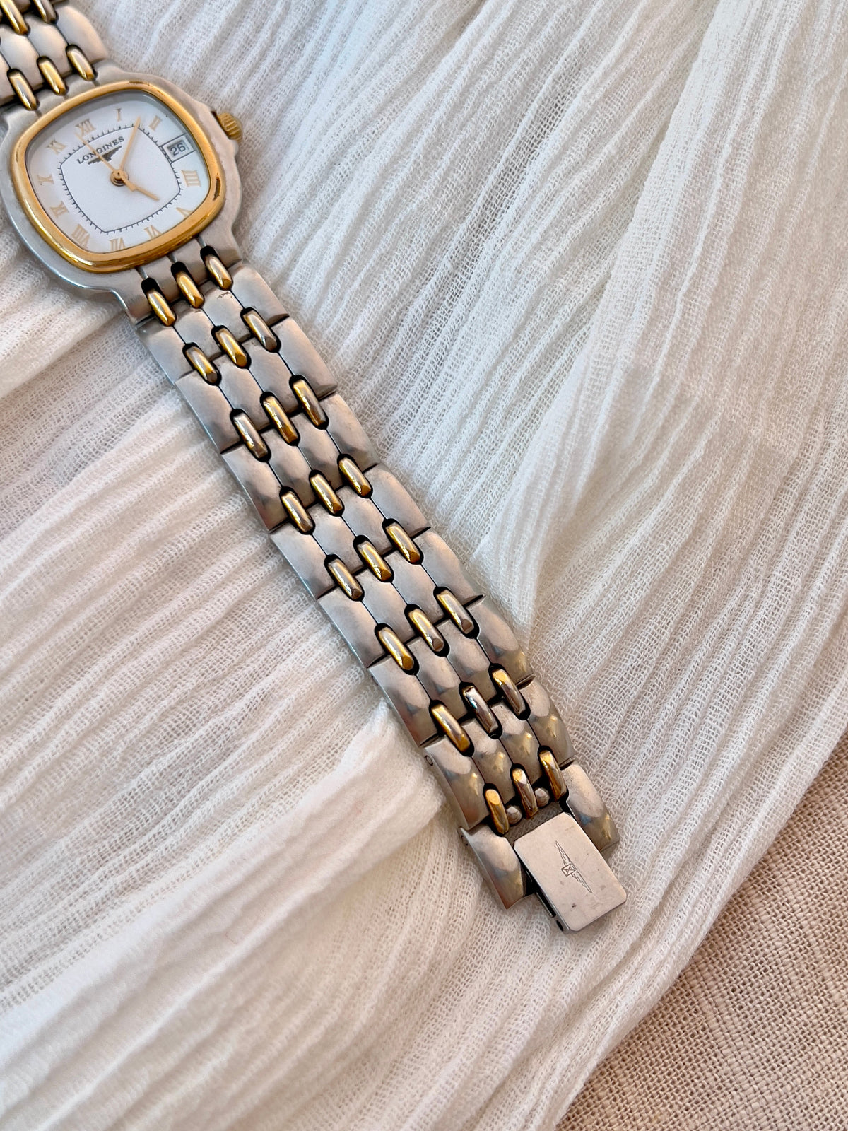 Longines Two-Tone Cushion Ladies Watch – Roman Dial