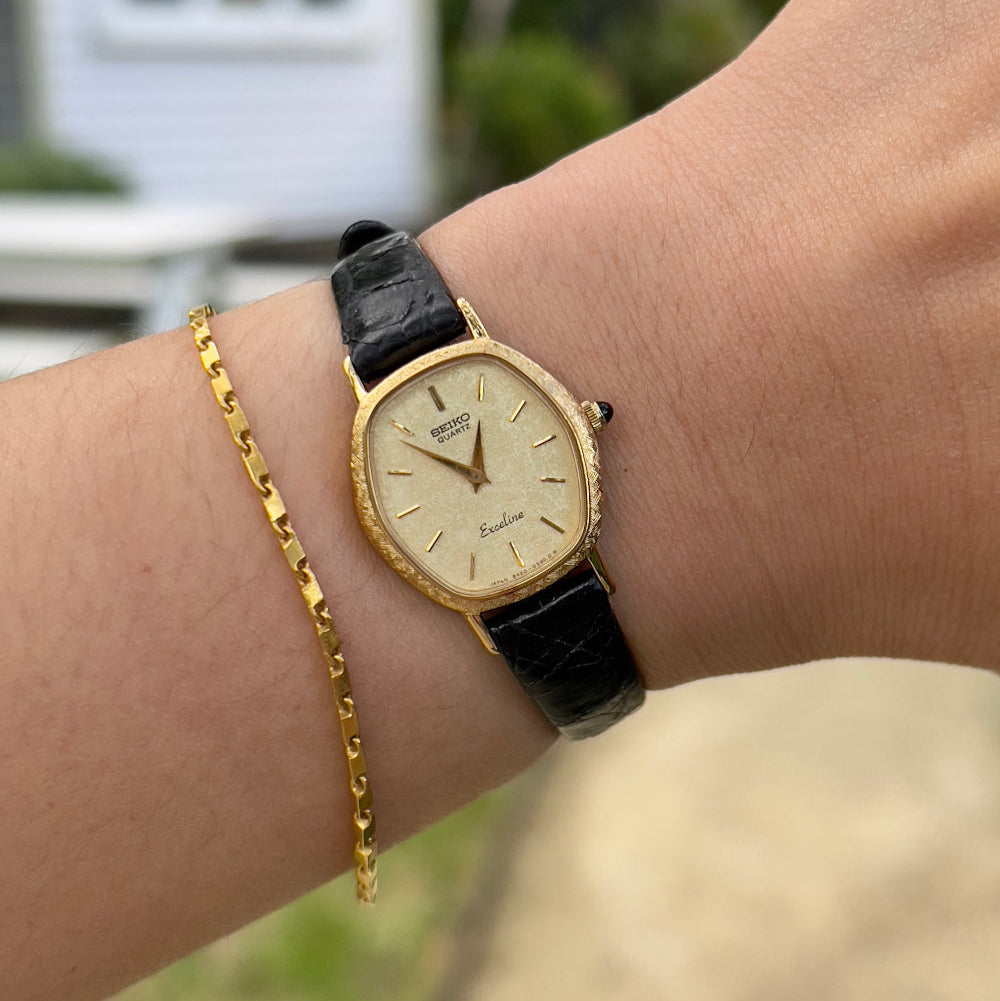 Seiko Exceline Vintage Woman's Watch NZ Gold Toned Luxurious Watch