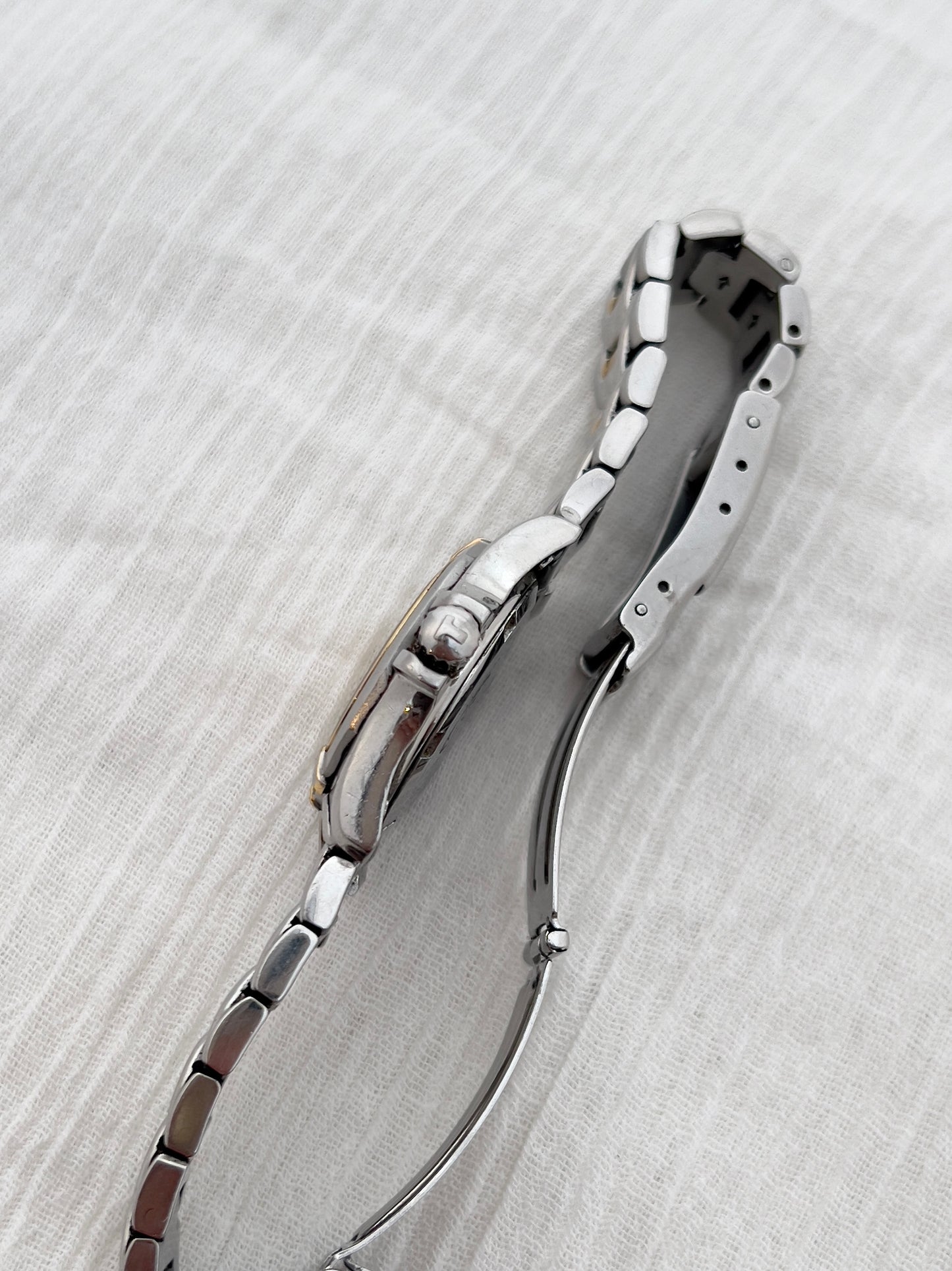 Tissot PR100 Ladies Two Tone Bracelet Watch with Texturized Peach Dial