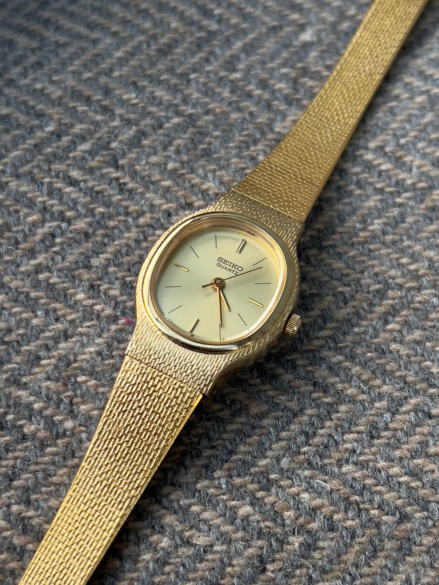Seiko Oval Gold-Toned Woman's Watch