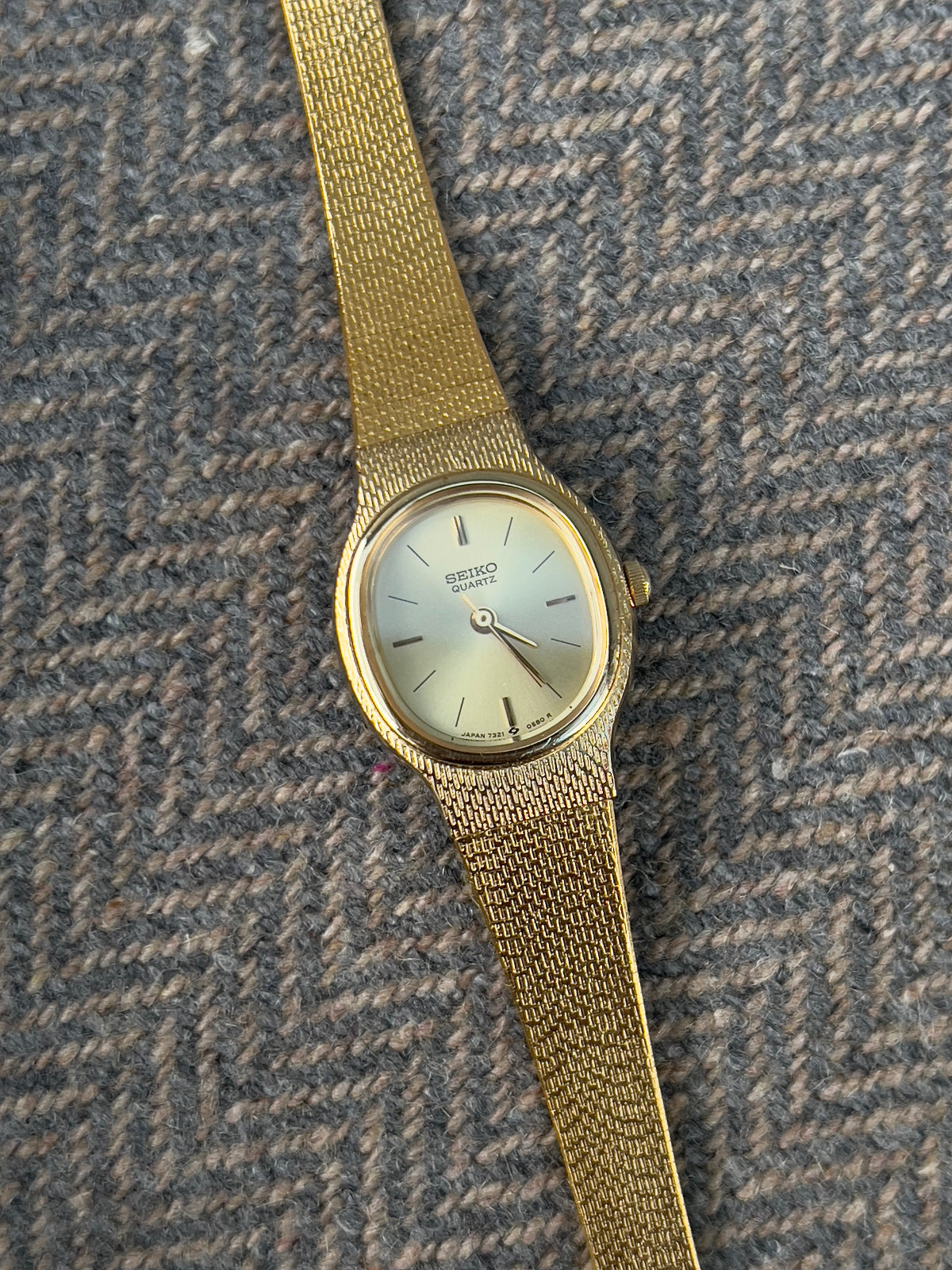 Seiko Oval Gold-Toned Woman's Watch