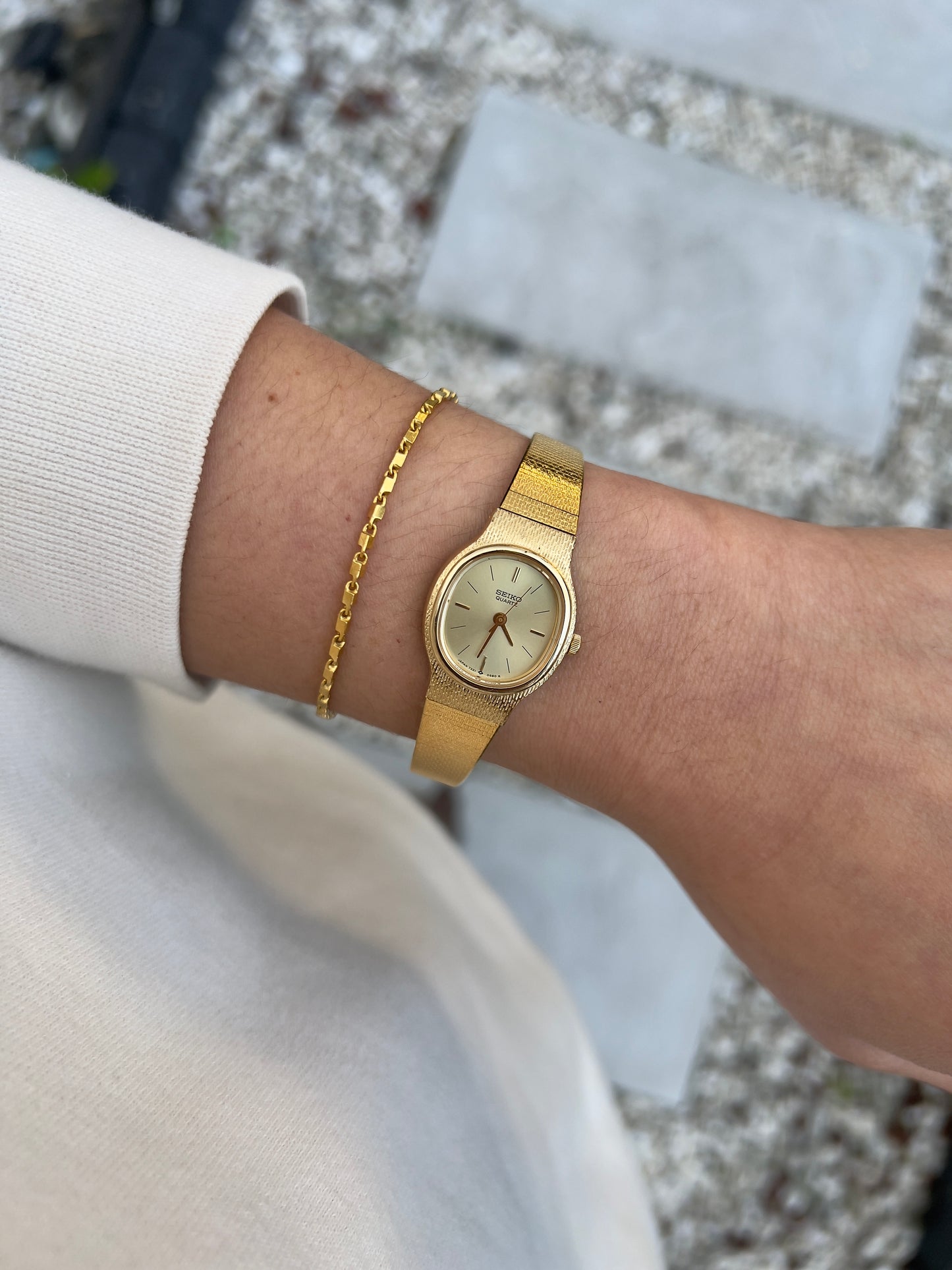 Seiko Oval Gold-Toned Woman's Watch