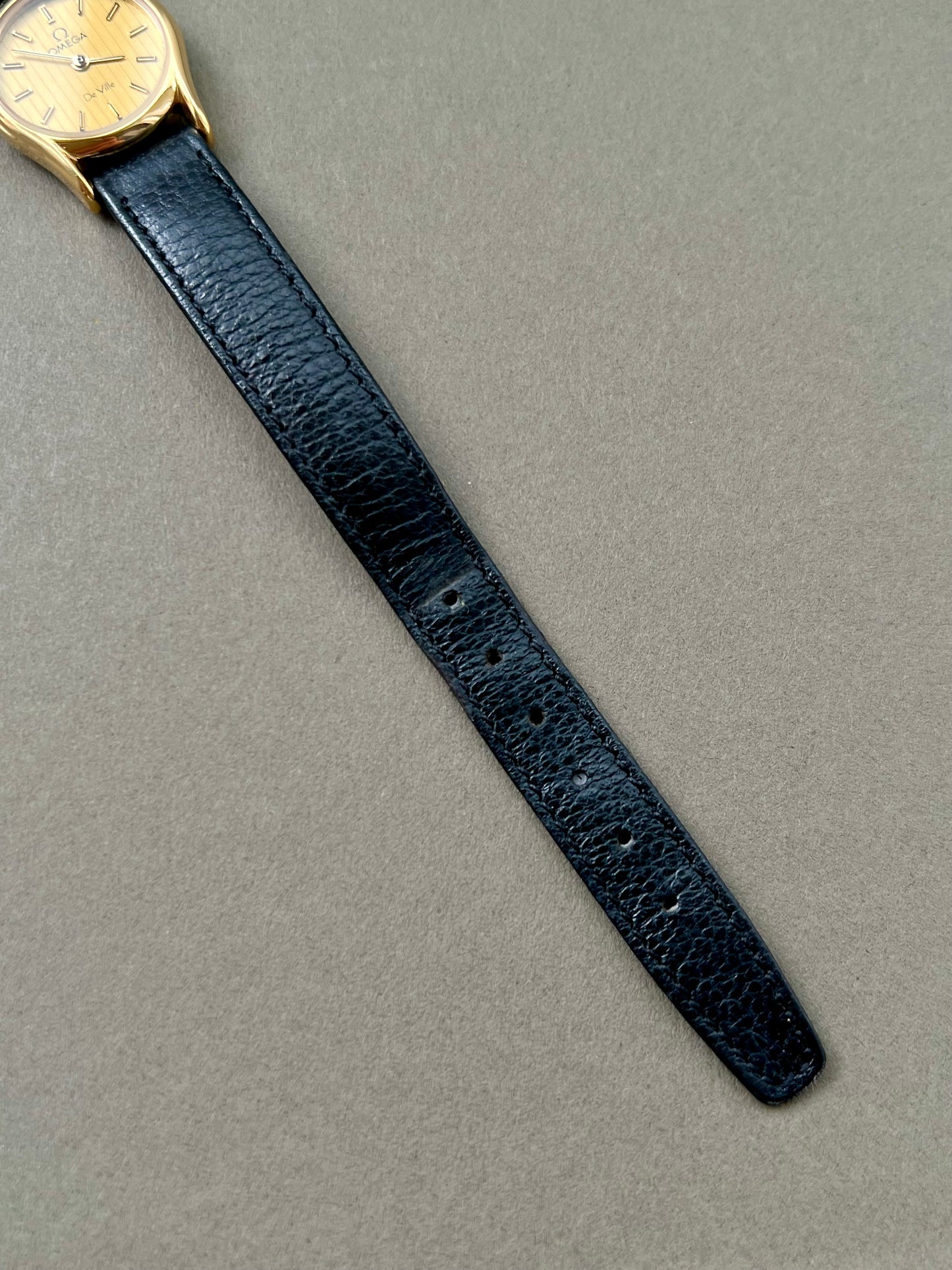 Omega De Ville Ladies Gold Watch with Champagne Textured Dial
