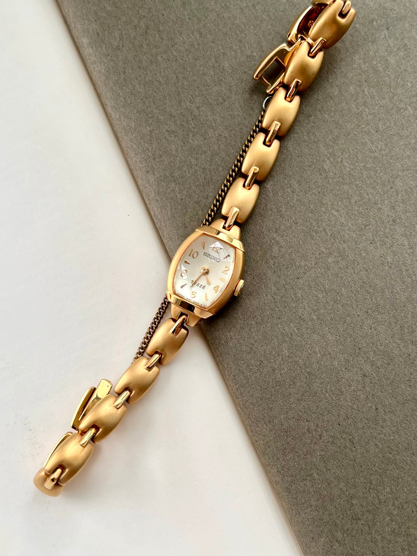 Seiko Tisse Ladies Gold Bracelet Watch with Domed Crystal and Matte Finish