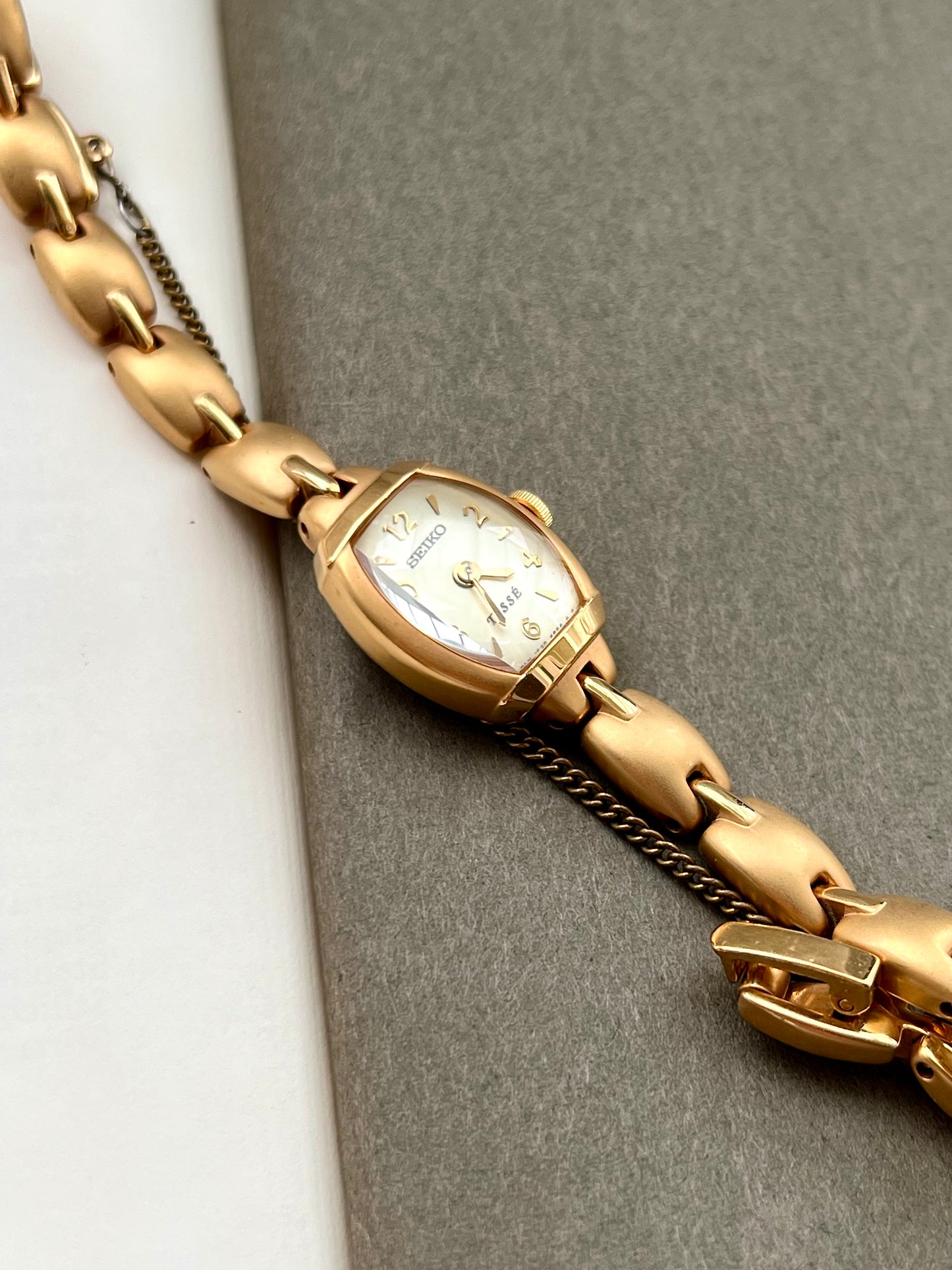 Seiko Tisse Ladies Gold Bracelet Watch with Domed Crystal and Matte Finish