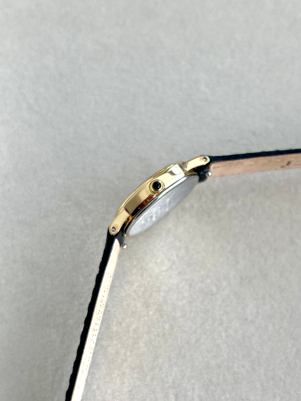 Seiko Exceline Gold Tone Woman's Watch with Stardust Dial, caseback detail of a vintage women's watch at Gilded Hour.