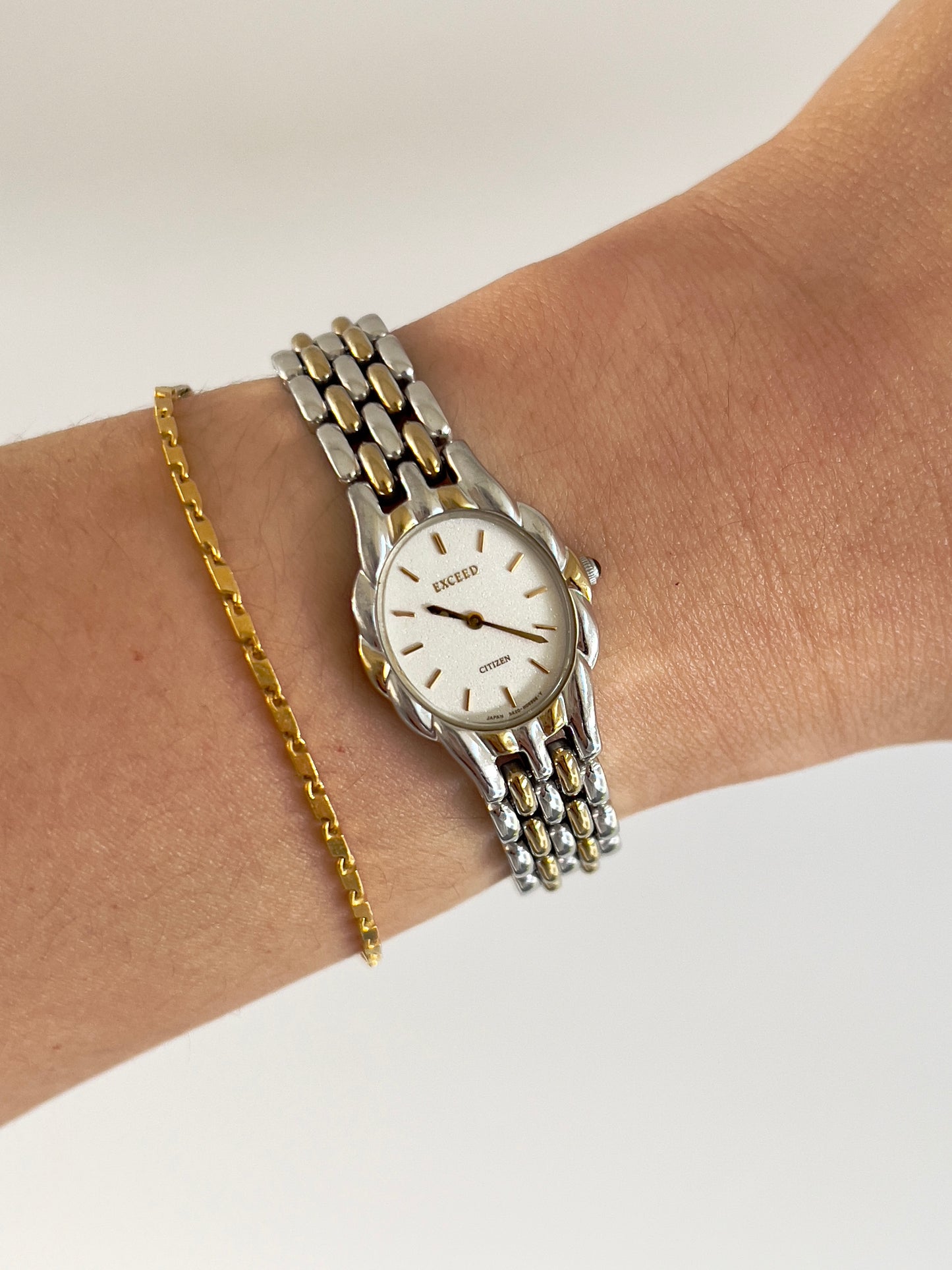 Citizen Womans Watch with a Volcanic Patterned Case & Green Crown Stone