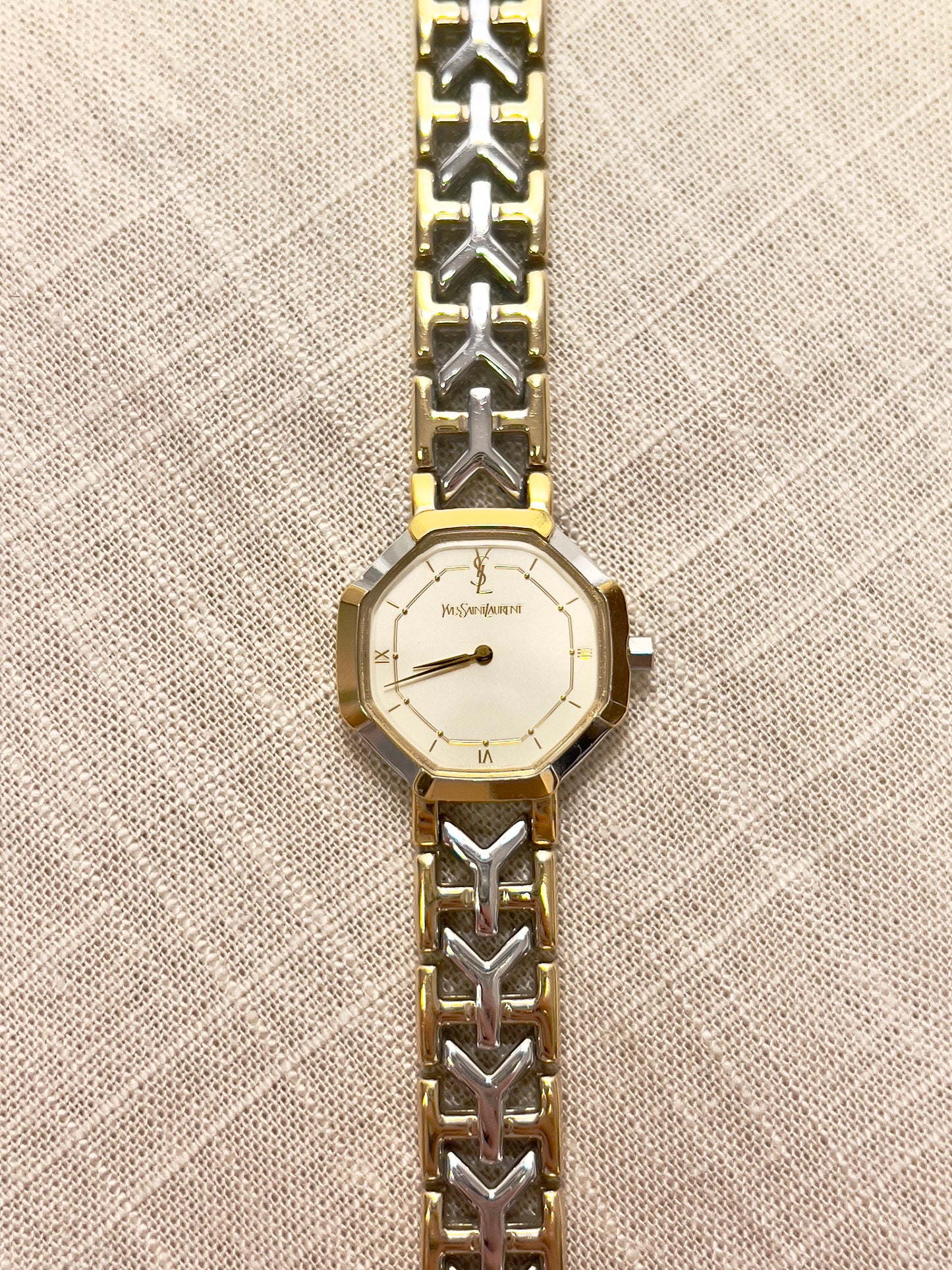 YSL Octagonal Two Toned Woman's Watch