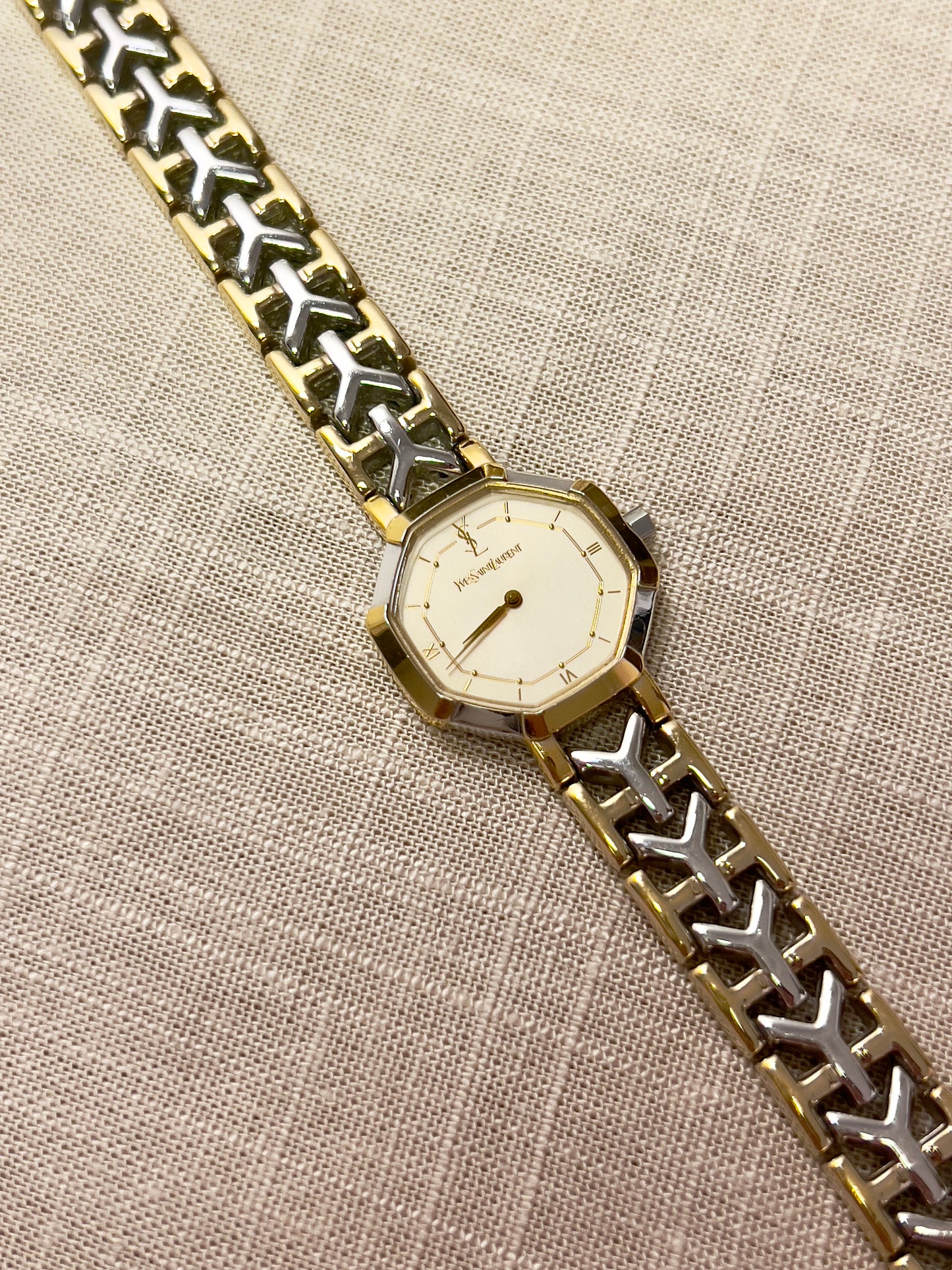 YSL Octagonal Two Toned Woman's Watch