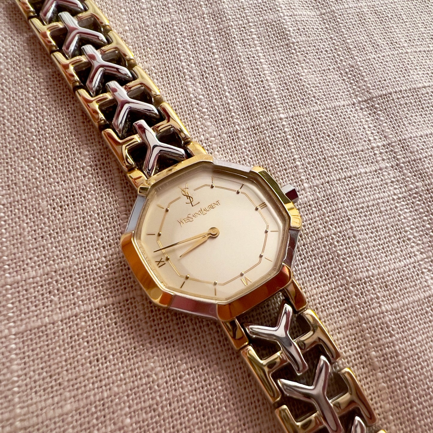 YSL Octagonal Two Toned Woman's Watch