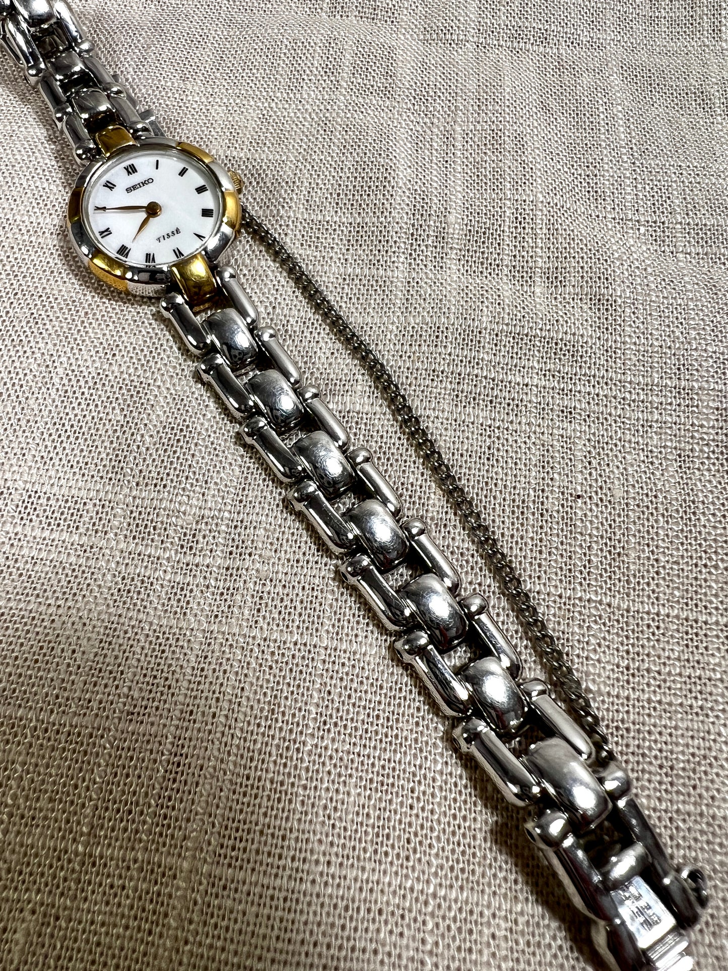 Seiko Tisse Two-Tone Roman Dial with Two Tone Scalloped Bezel