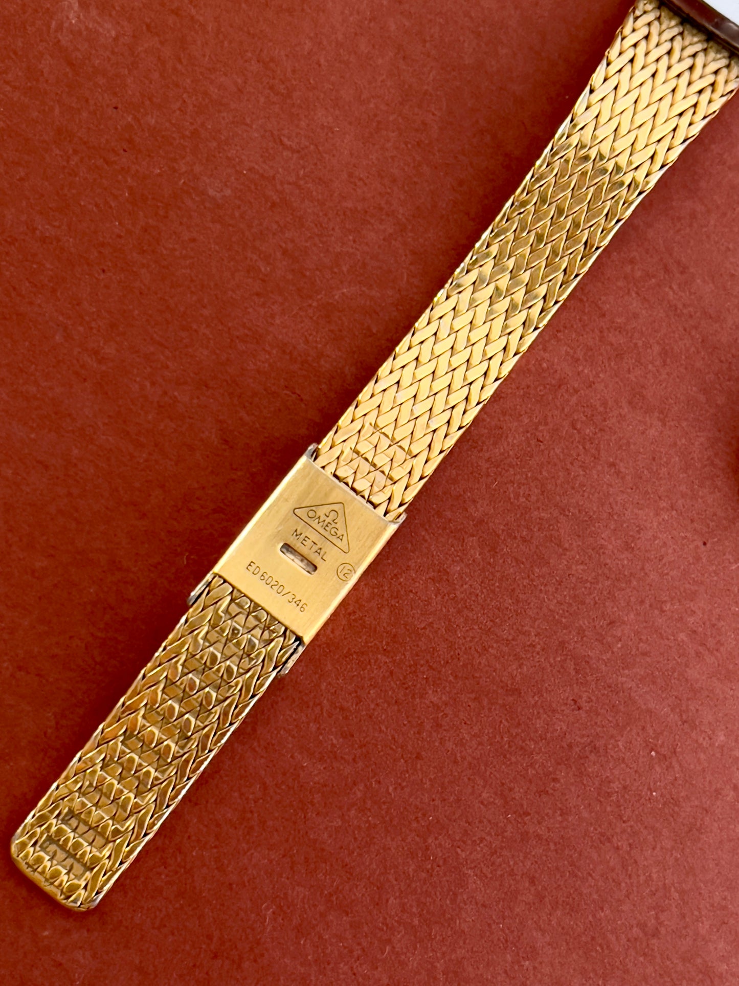 Omega Gold Toned De Ville Woman's Watch with Mesh Bracelet