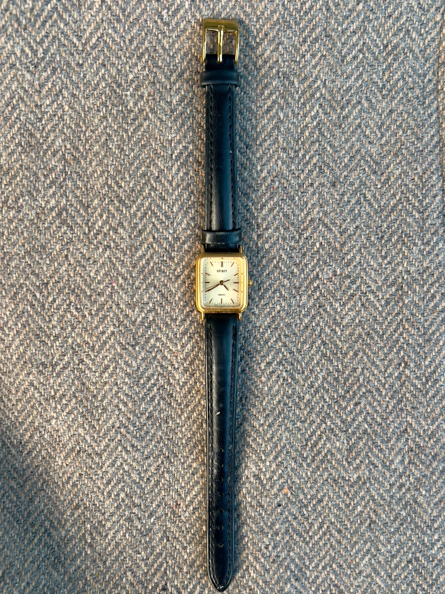 Seiko Spirit Gold-Tone Ladies Tank Watch