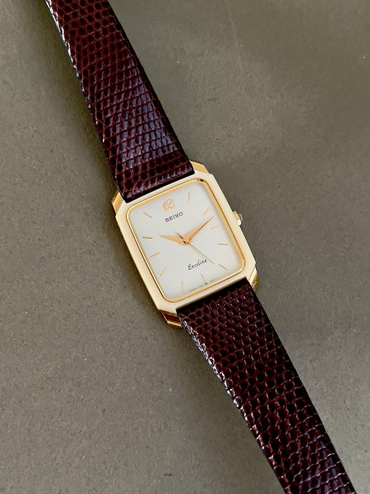 Seiko Two Tone Tank Ceramic Case Woman's Watch