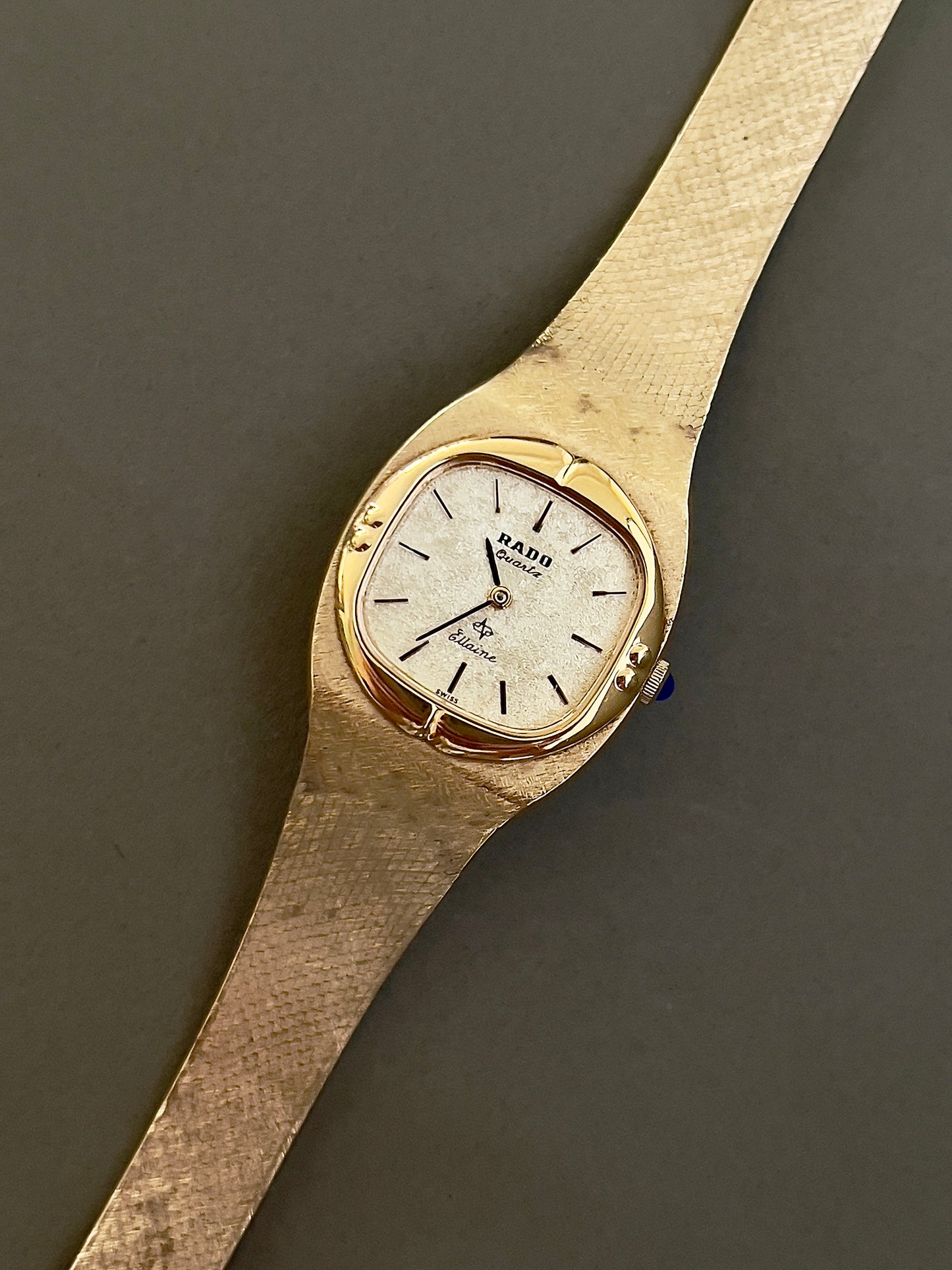 Rado Gold Toned Woman's Watch with Linen Textured Dial