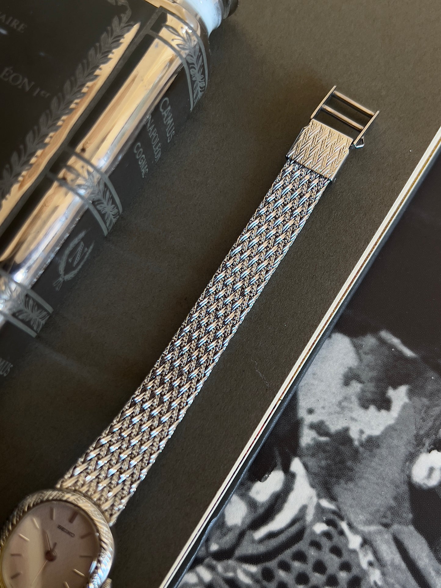 Seiko Oval Woman's Watch with a Rope Bezel & Textured Dial