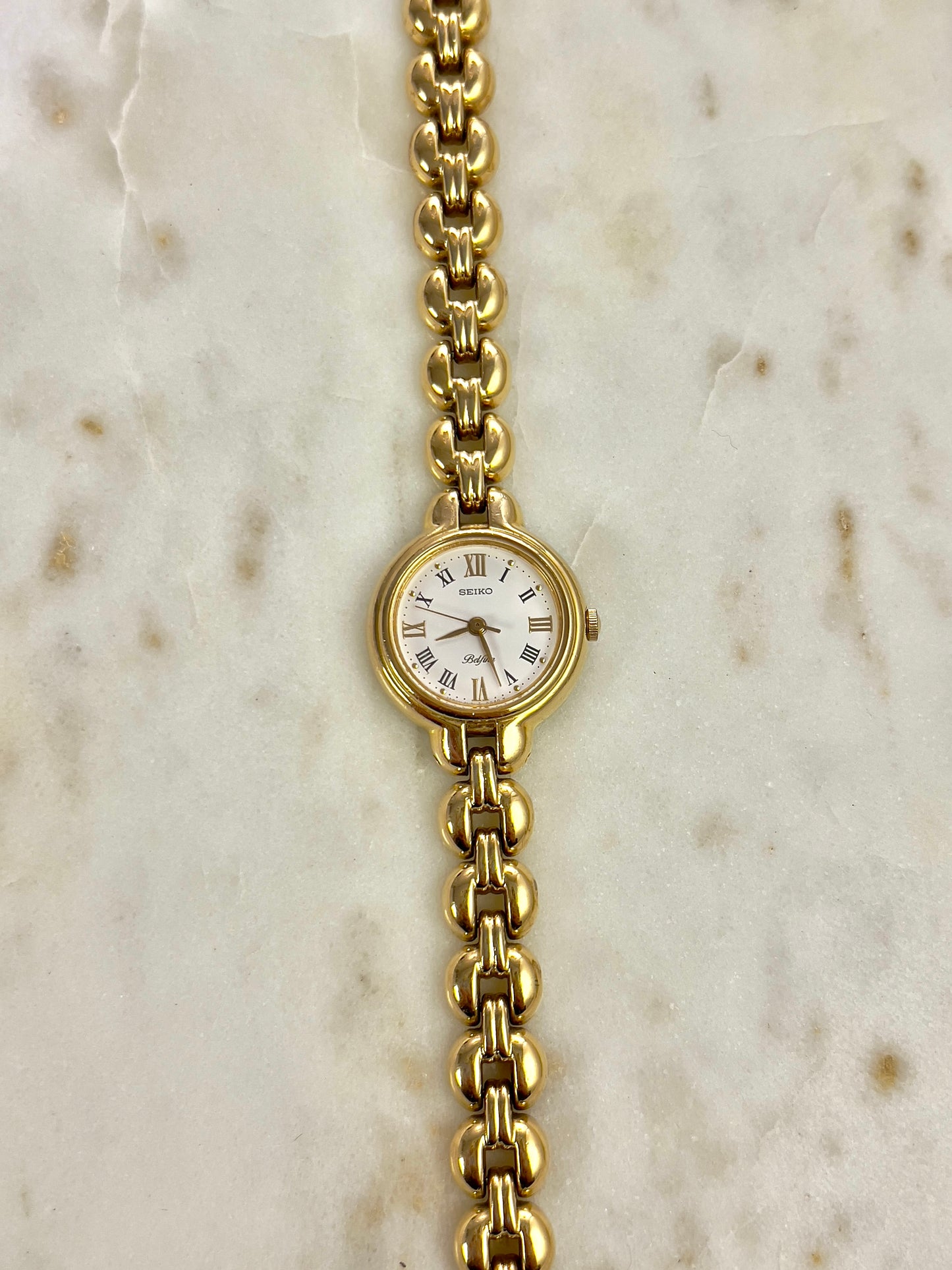 Seiko Belfina Gold Toned Round Woman's Watch