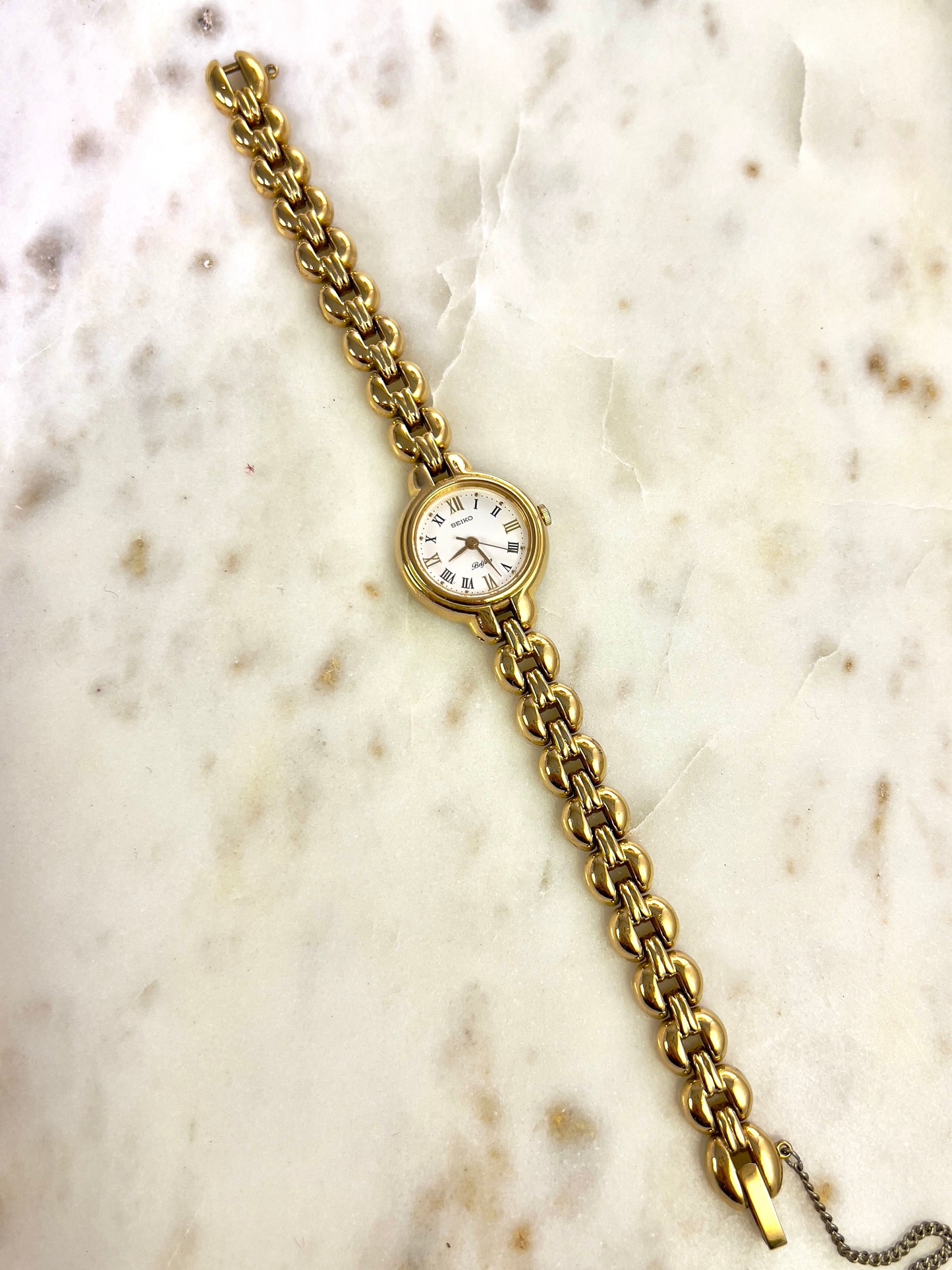 Seiko Belfina Gold Toned Round Woman's Watch