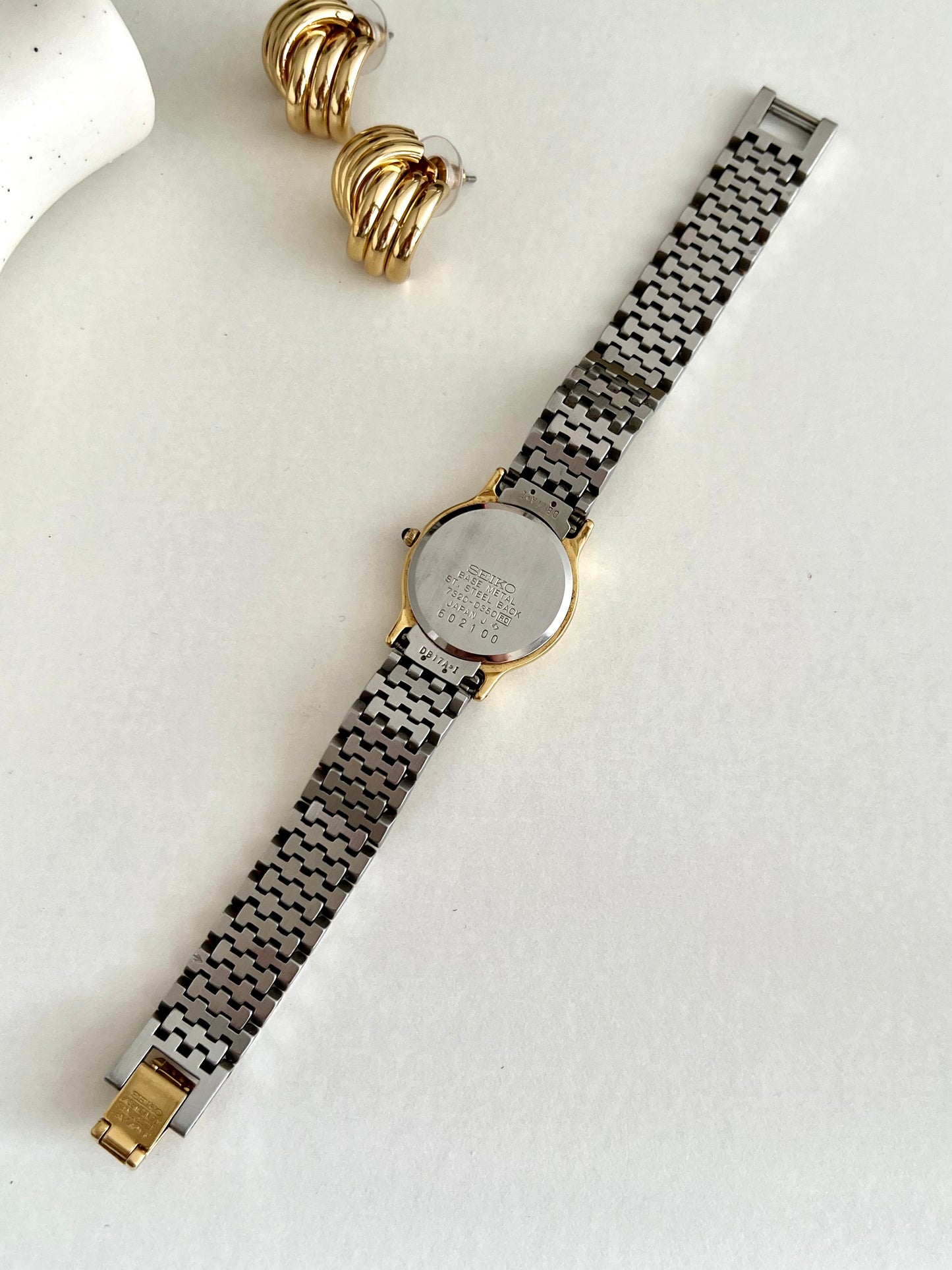 Seiko Exceline Two Tone Sculpted Bracelet Women's Watch