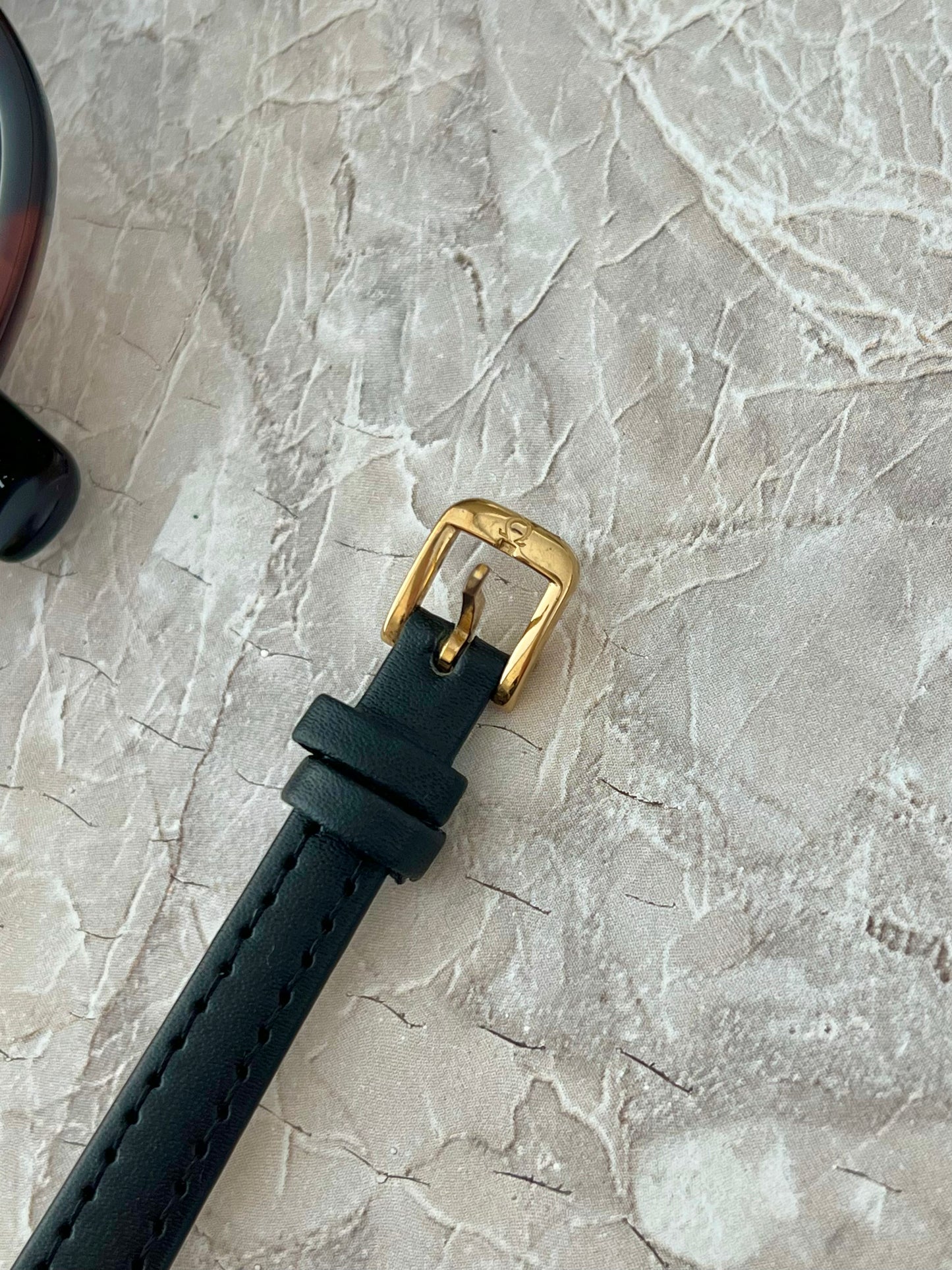 Omega De Ville Gold Tone Round Raised Bezel Women's Watch