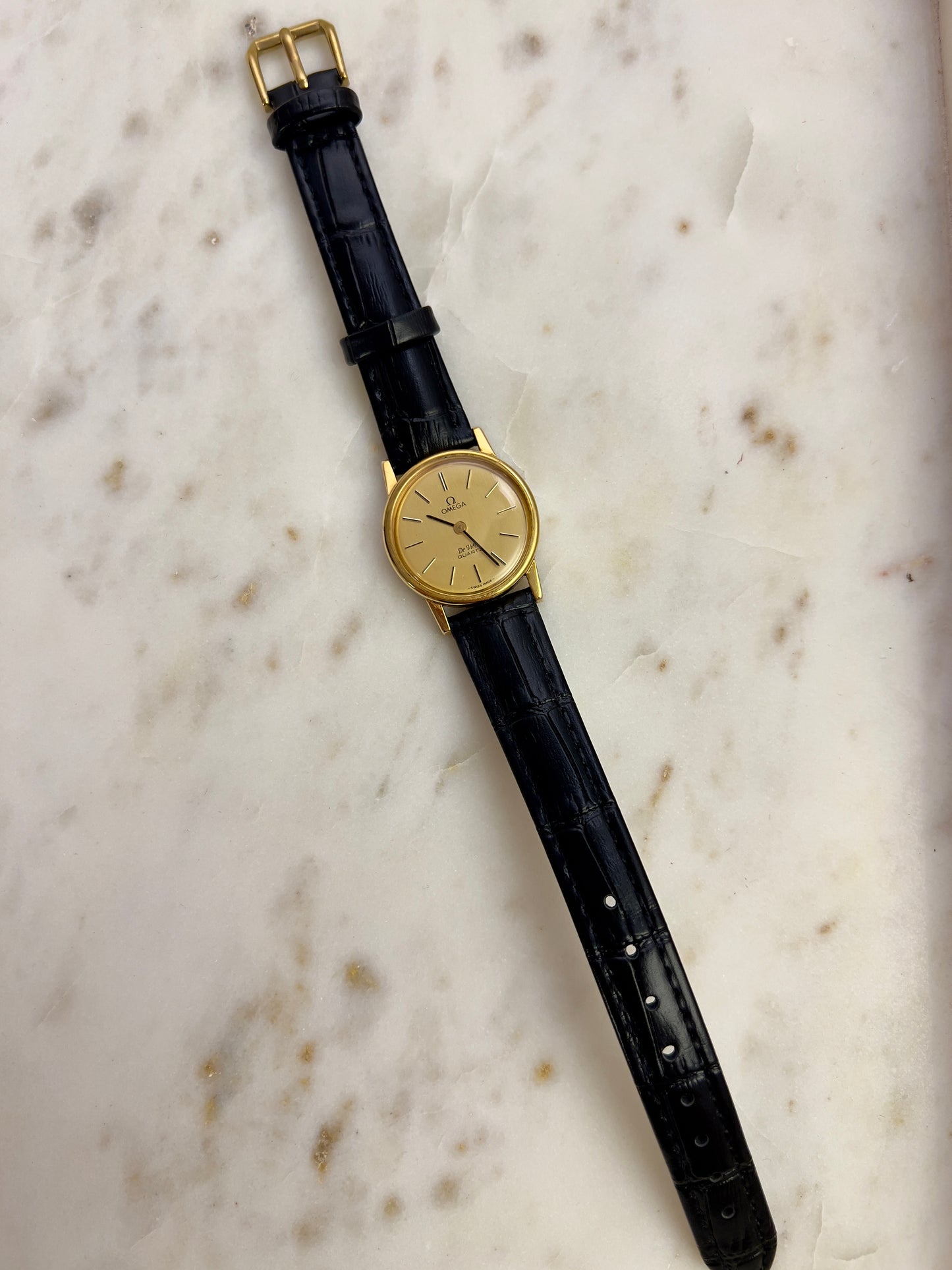 Omega Round Gold Toned Woman's Watch