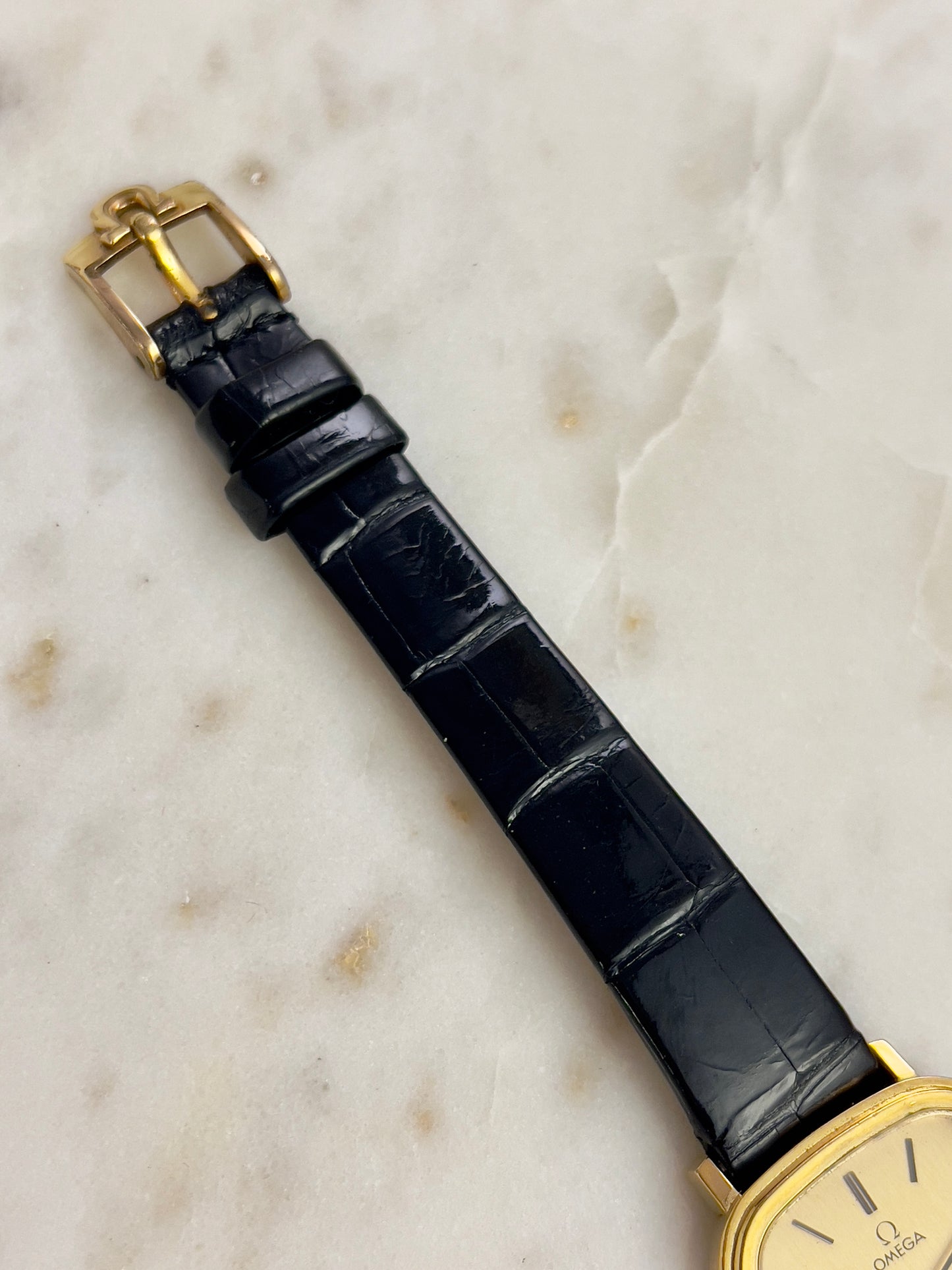 Omega Square Gold Toned Woman's Watch