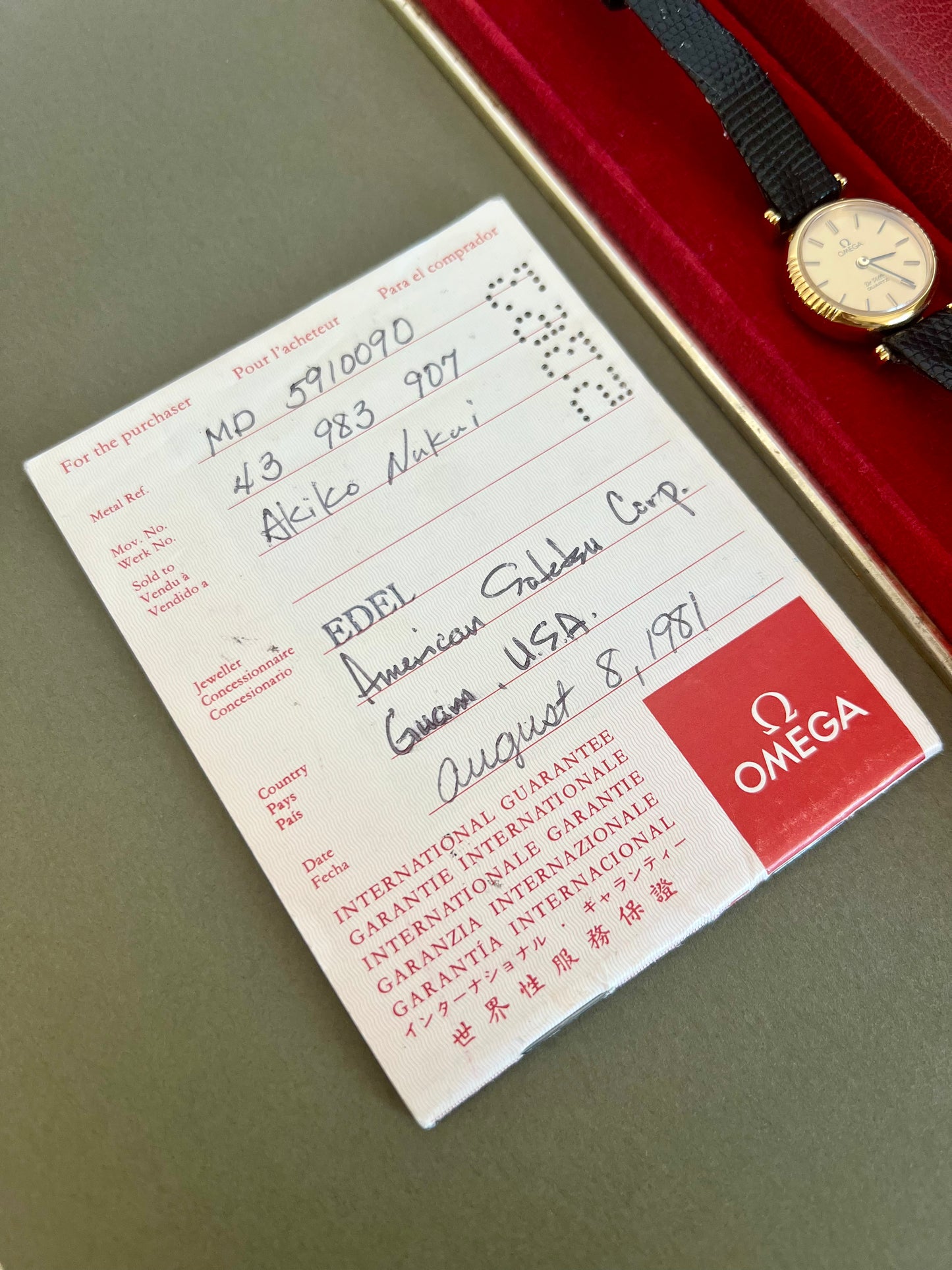 Omega De Ville Gold Toned Round Women’s Watch