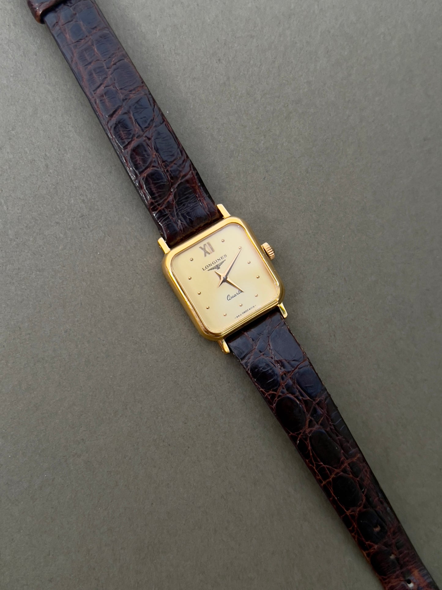 Longines Gold Toned Soft Rectangular Women's Watch