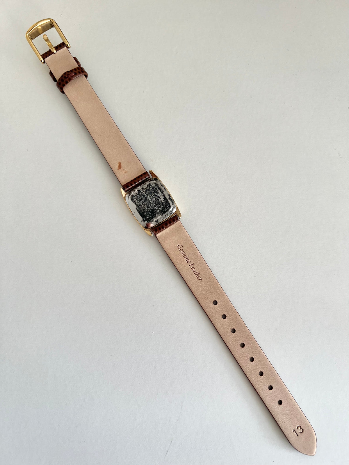 Omega De Ville Gold Cushion Watch, box set of a vintage women's watch at Gilded Hour.