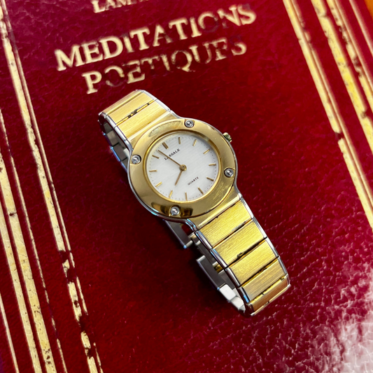 Seiko Lassale Two-Tone Ladies Quartz Watch – Minimalist Gold & Steel