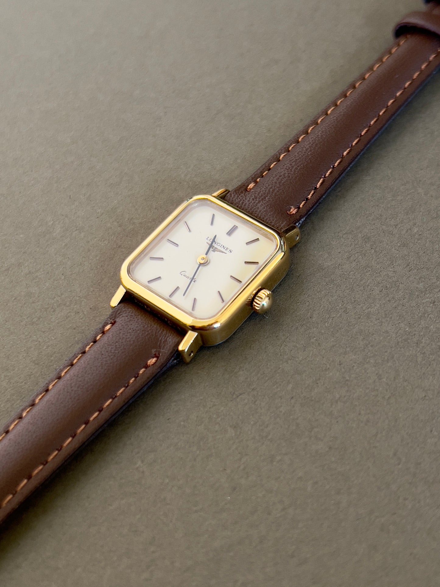 Longines Gold Toned Square Woman's Watch