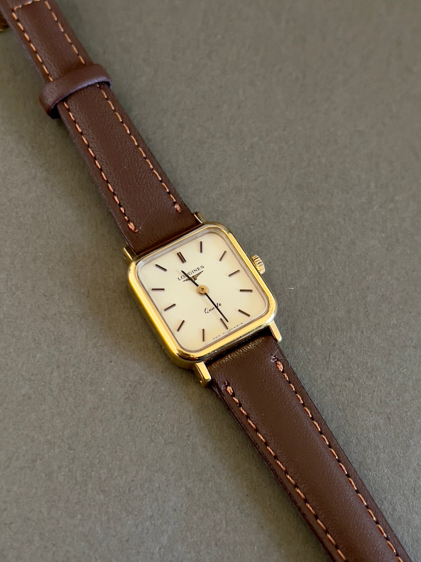 Longines Gold Toned Square Woman's Watch