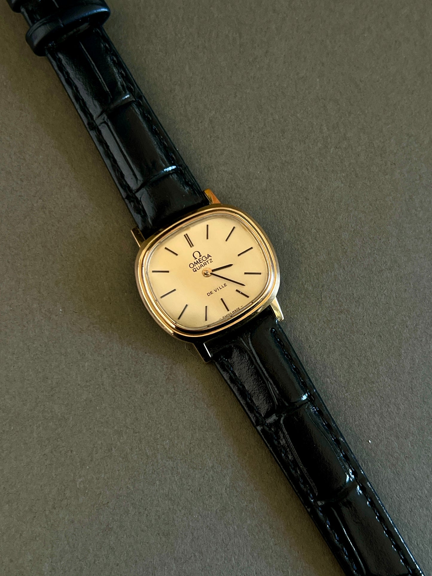 Omega De Ville Cushion Gold Toned Woman's Watch