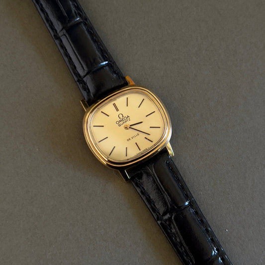 Omega De Ville Cushion Gold Toned Woman's Watch