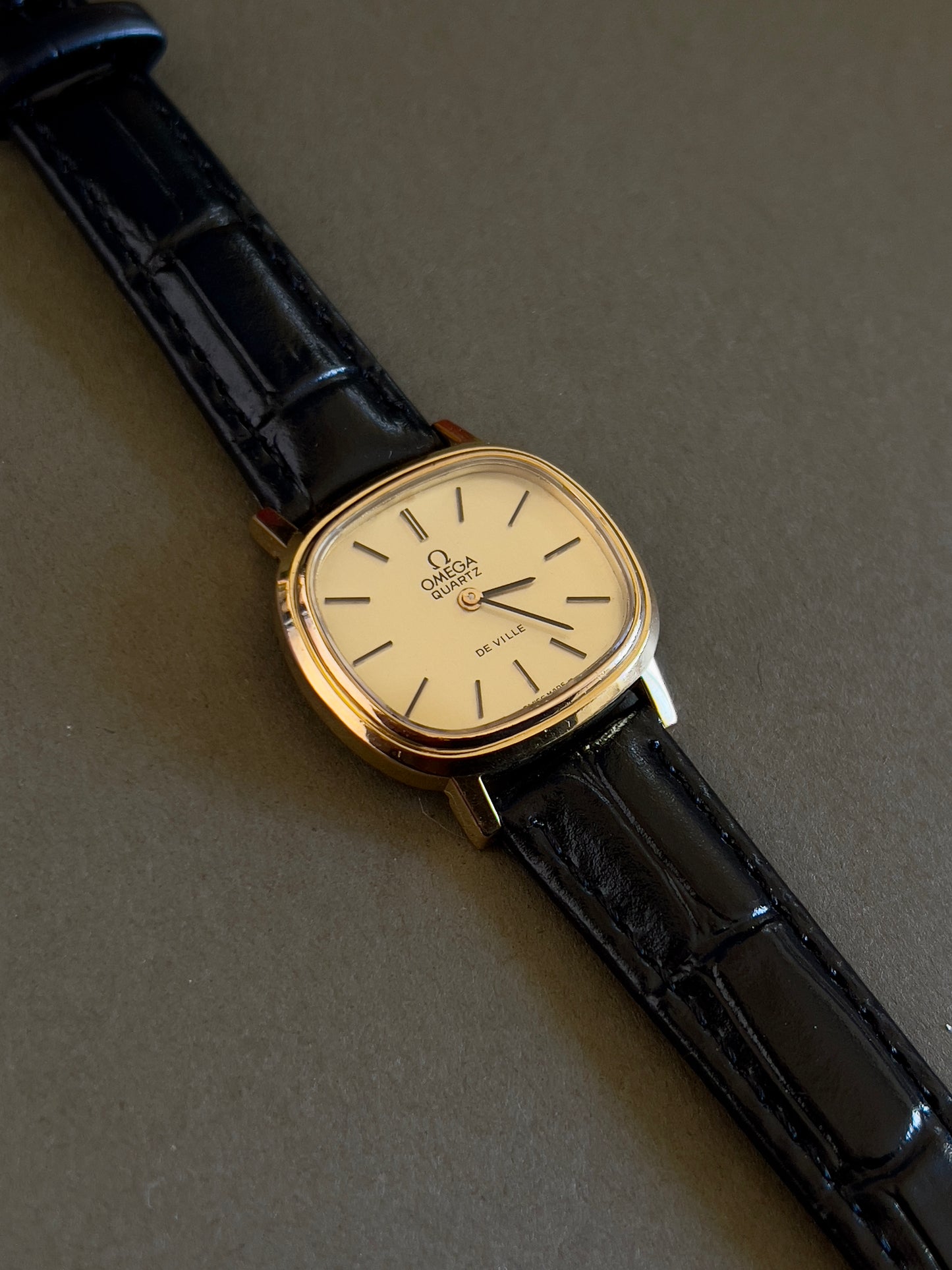 Omega De Ville Cushion Gold Toned Woman's Watch