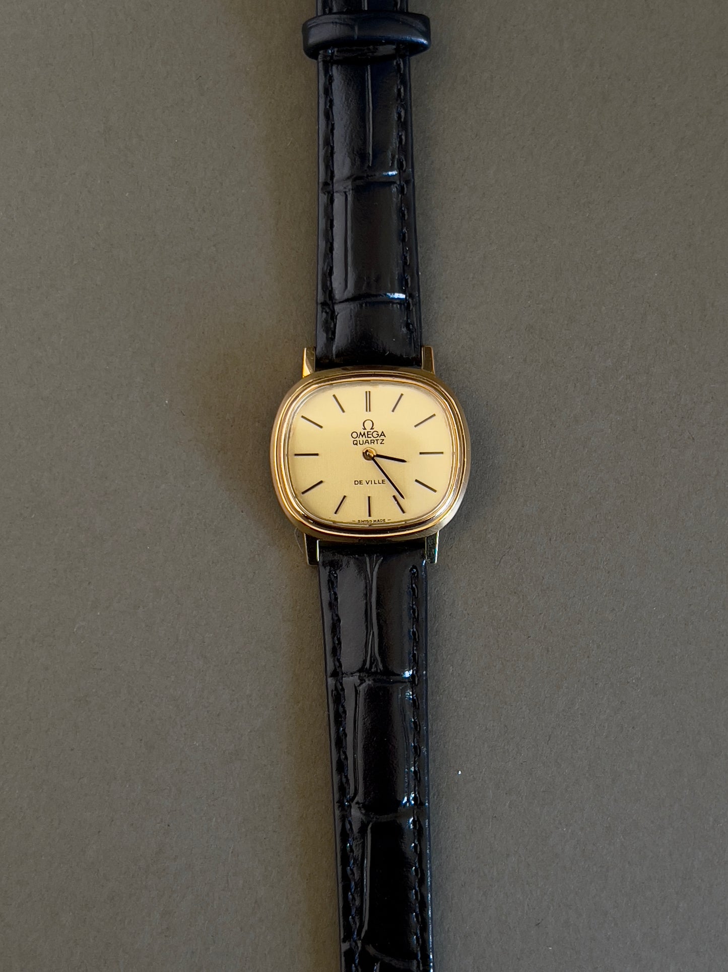 Omega De Ville Cushion Gold Toned Woman's Watch