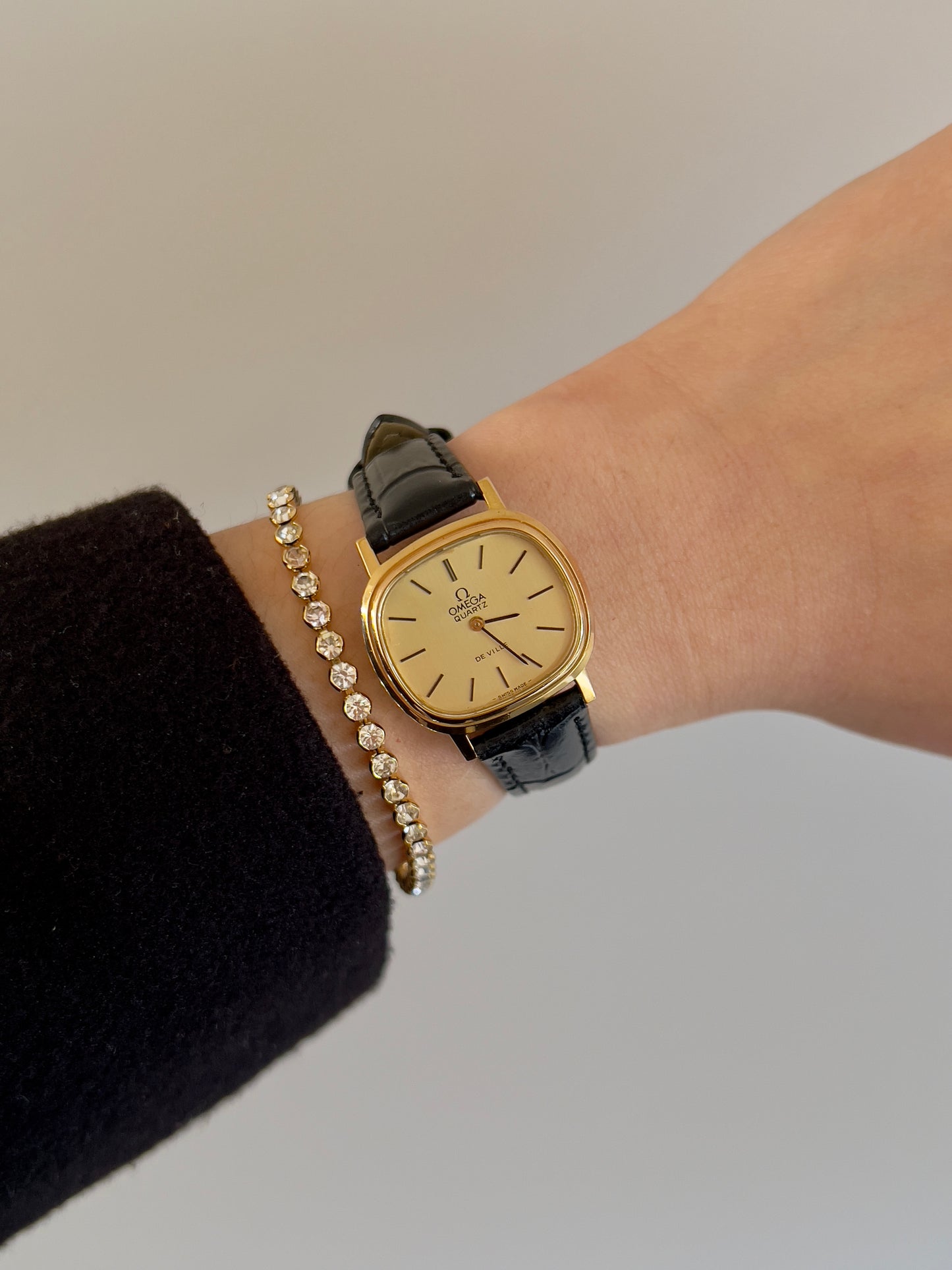 Omega De Ville Cushion Gold Toned Woman's Watch