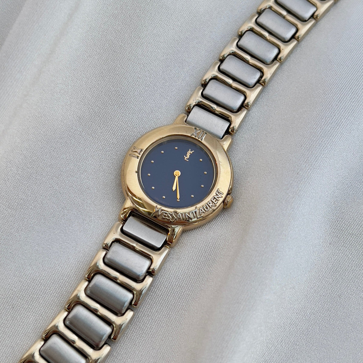 Yves Saint Laurent Two-Tone Deep Blue Dial Ladies’ Watch