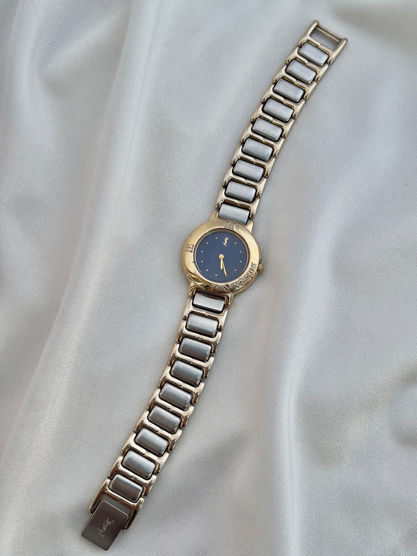 Yves Saint Laurent Two-Tone Deep Blue Dial Ladies’ Watch