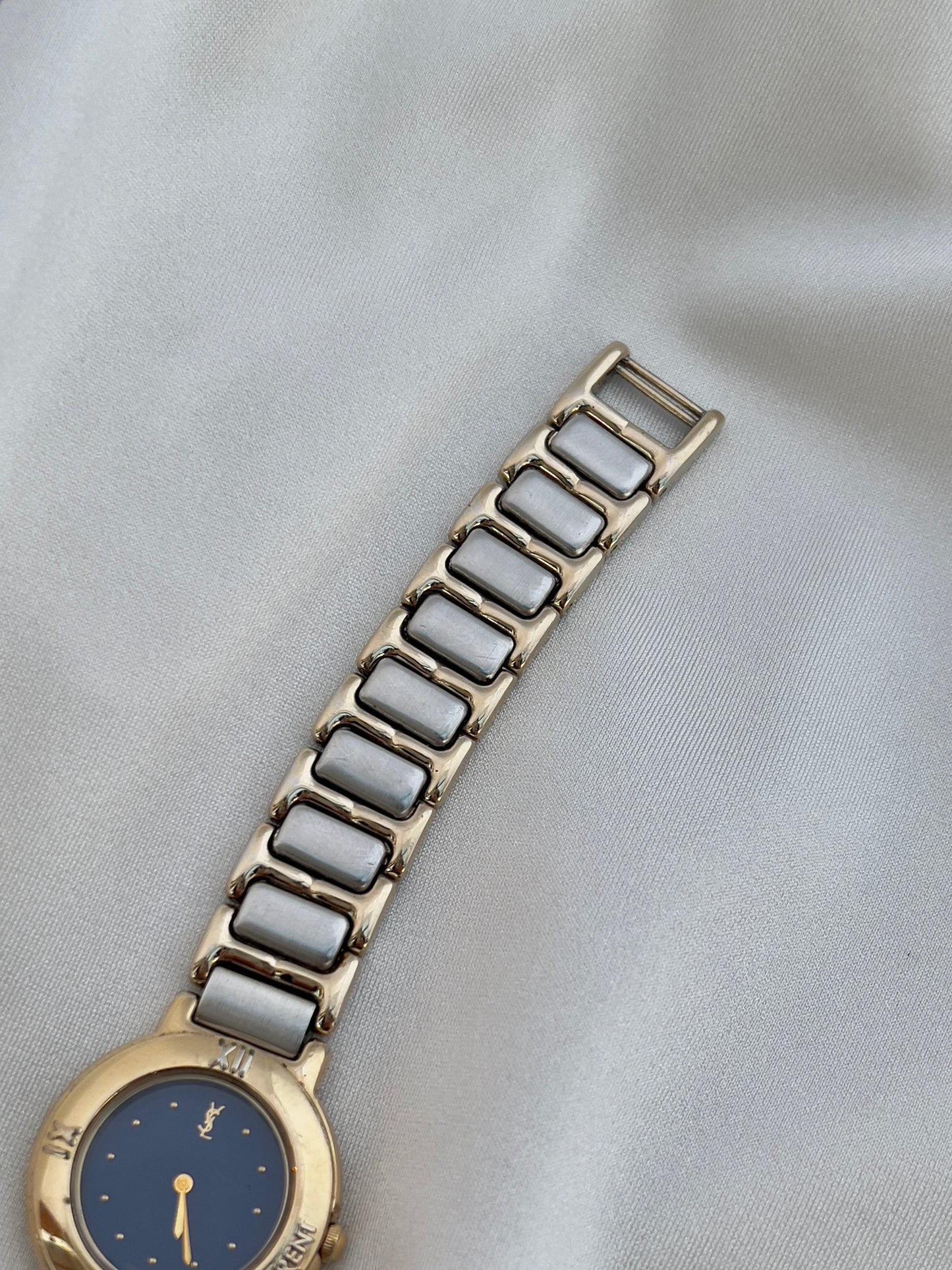 Yves Saint Laurent Two-Tone Deep Blue Dial Ladies’ Watch