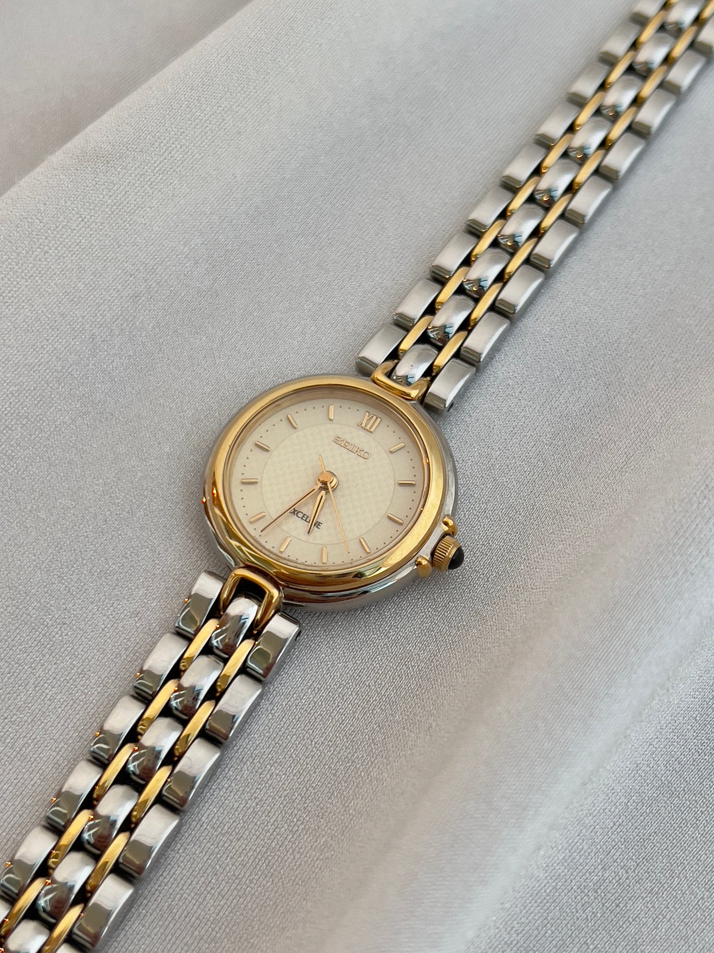 Seiko Exceline Two Tone Ladies’ Watch with Domed Crystal
