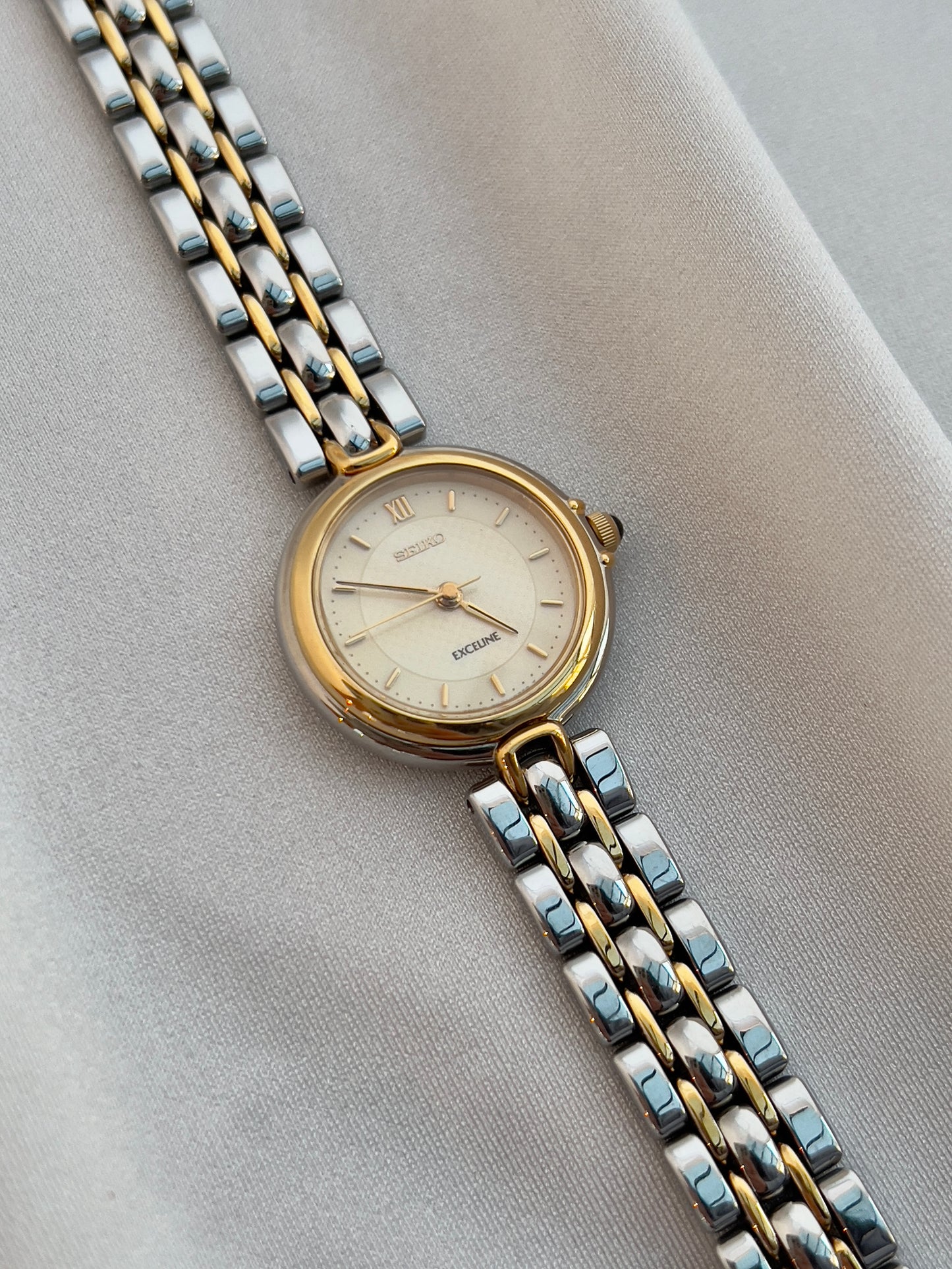 Seiko Exceline Two Tone Ladies’ Watch with Domed Crystal