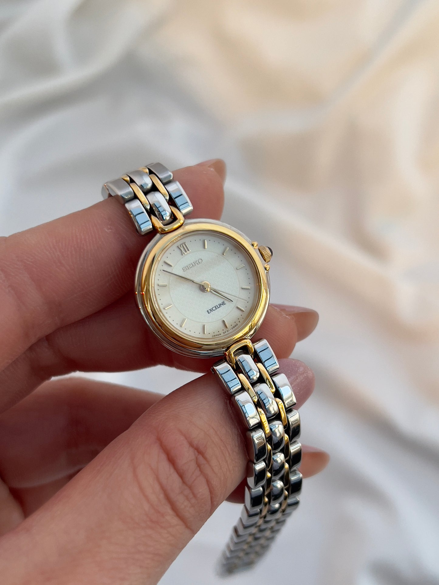 Seiko Exceline Two Tone Ladies’ Watch with Domed Crystal