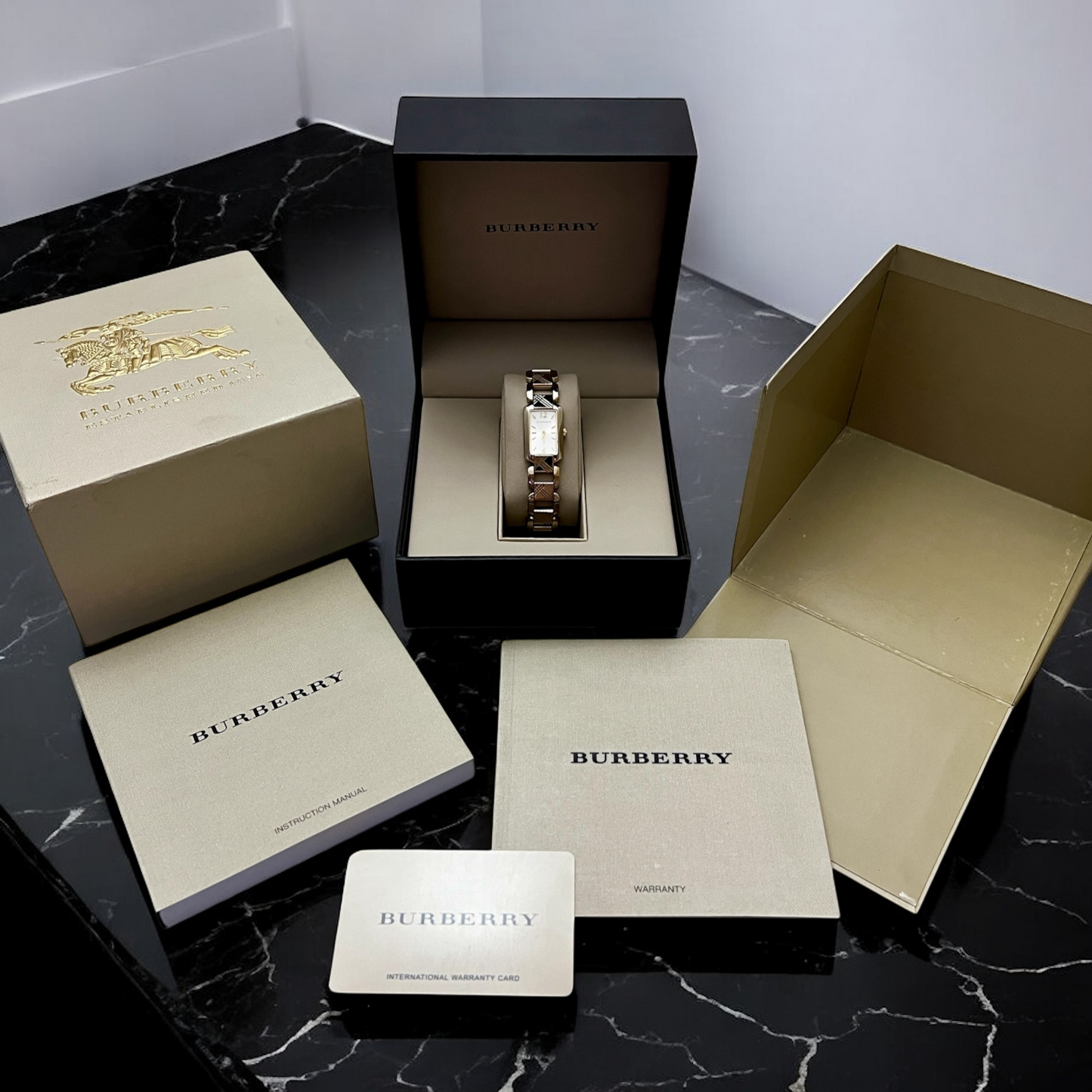 Burberry Tank Woman' Watch with Linked Bracelet