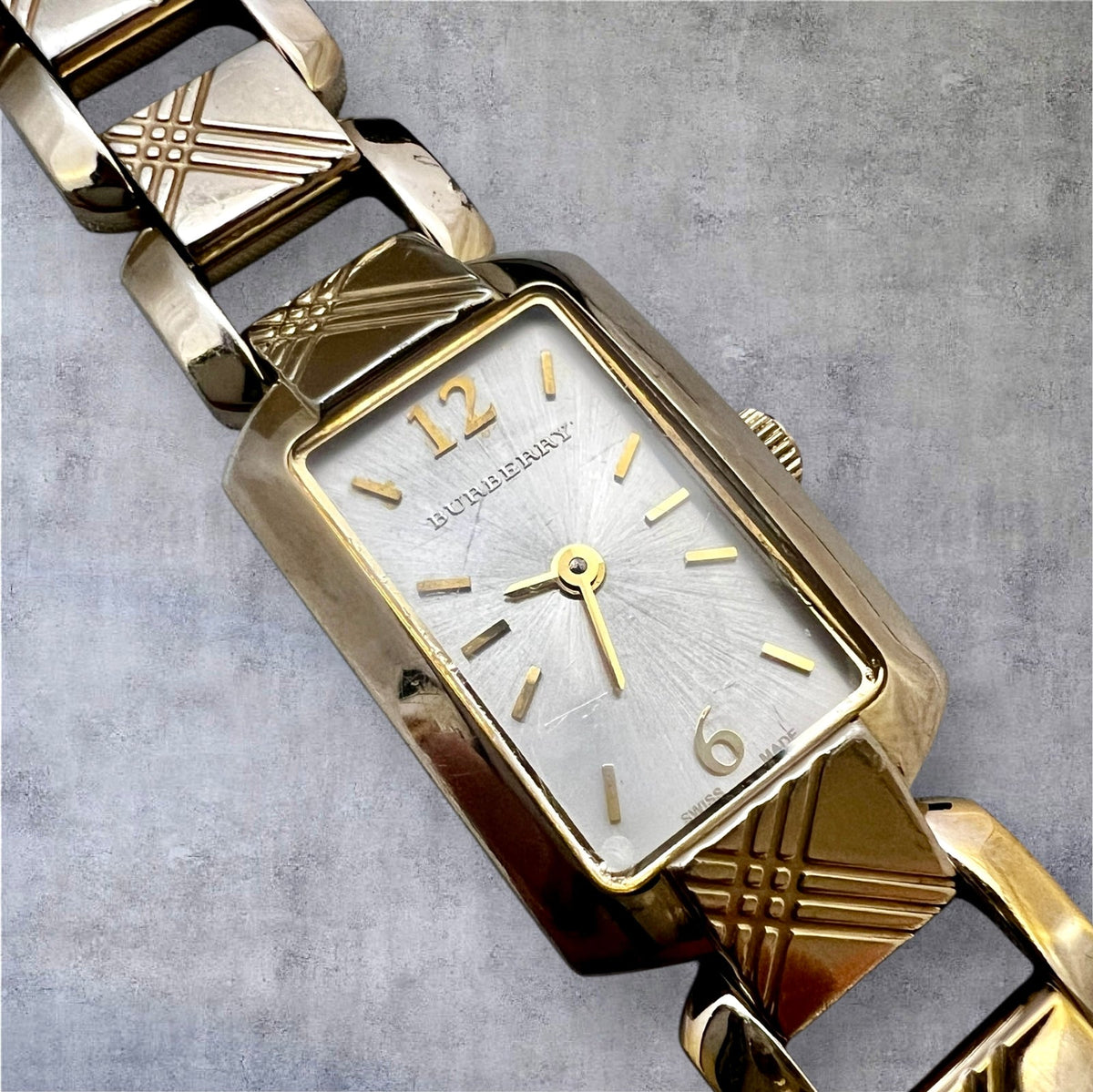 Burberry Silver Dial Gold Tone Tank Women's Watch — product photograph 11, Gilded Hour NZ.