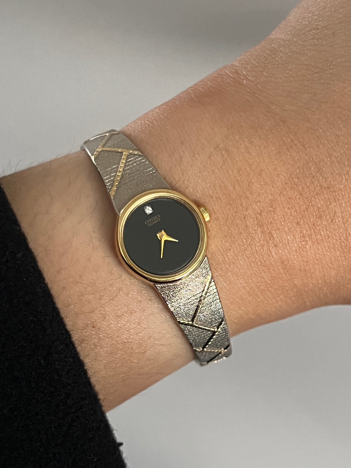 Citizen Black Dial Two Tone Bracelet Watch, product photograph 5.