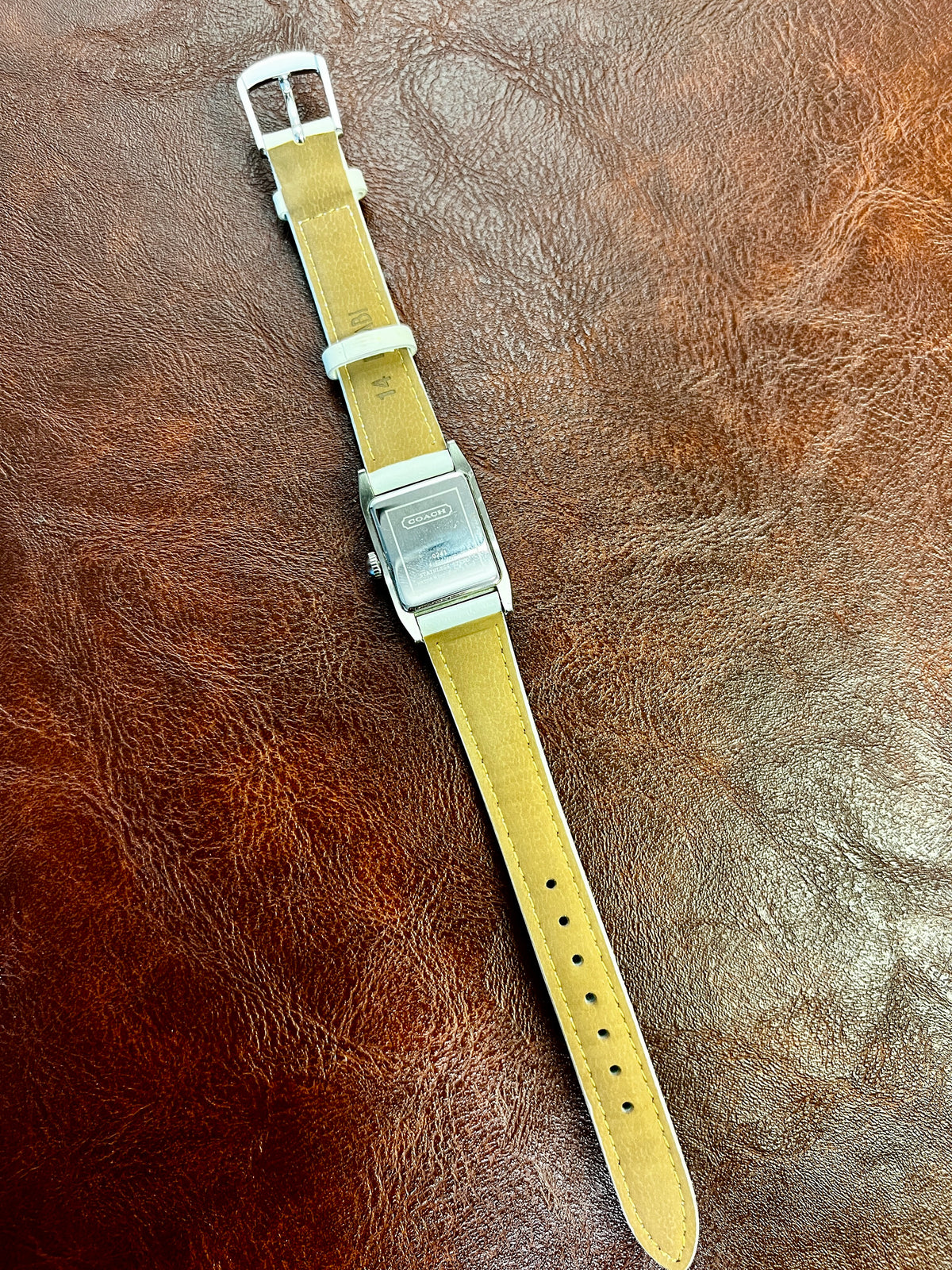 Coach Tank Woman's Watch with Bold Dial, dial close up of a vintage women's watch at Gilded Hour.