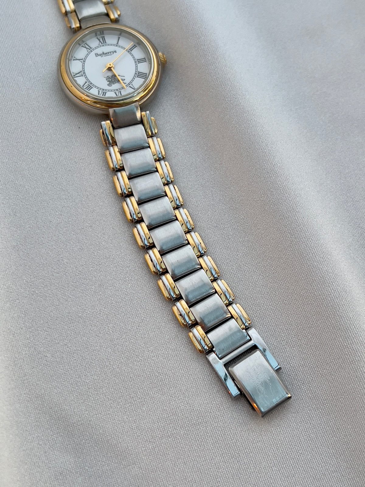 Burberrys White Roman Dial Two Tone Women’s Watch — product photograph 6, Gilded Hour NZ.
