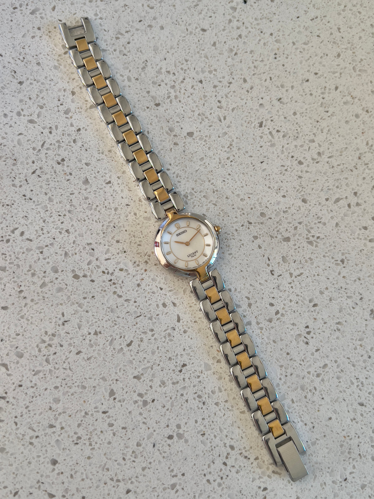 Seiko Lucent Two Tone Woman's Watch, vintage women's watch product photo 6 of 6.